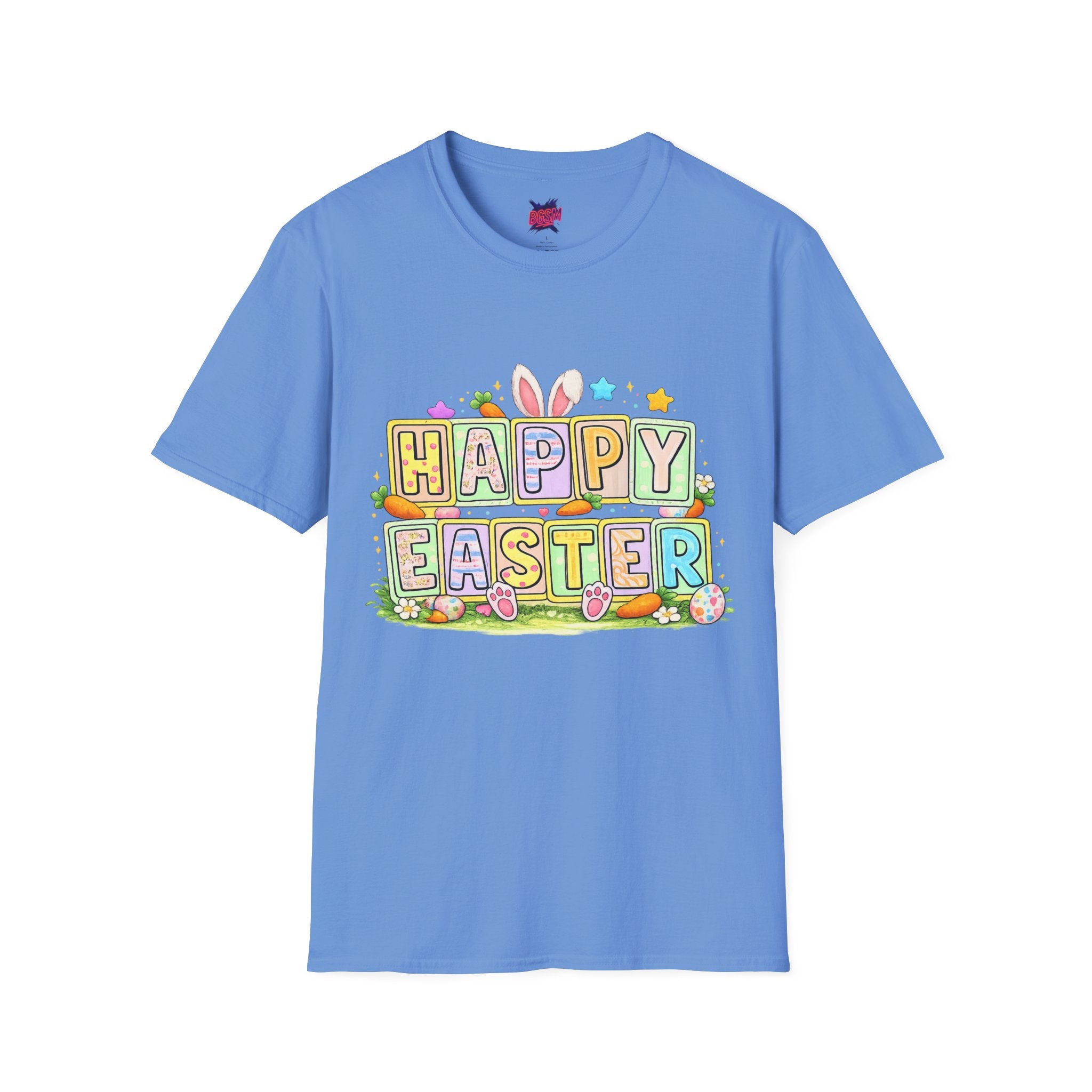 BGSM Happy Easter T-Shirt — Pastel Bunny & Eggs Holiday Tee