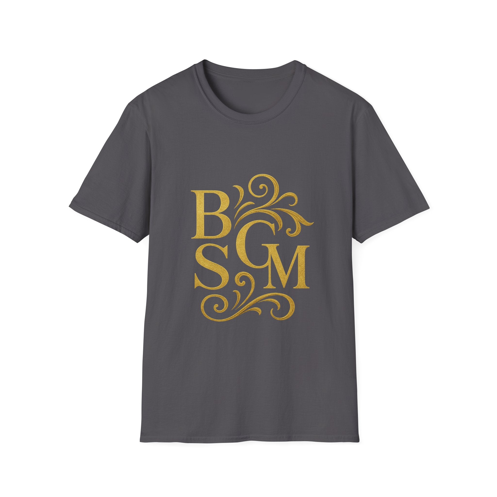BGSM Monogram T-Shirt — Decorative Gold Front & Blue Circle Back