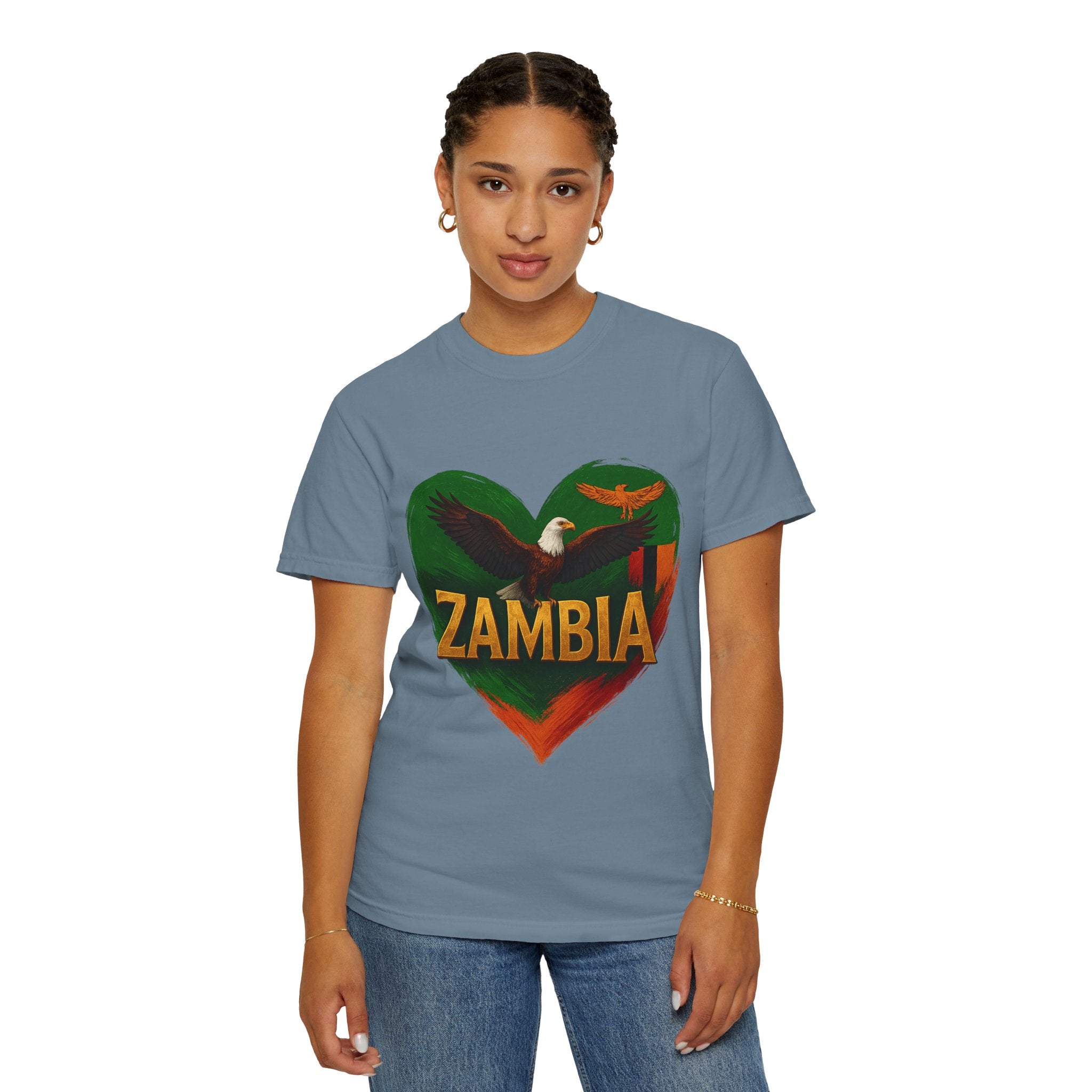 BGSM Zambia Heart Eagle T-Shirt — Patriotic Zambia Graphic Tee