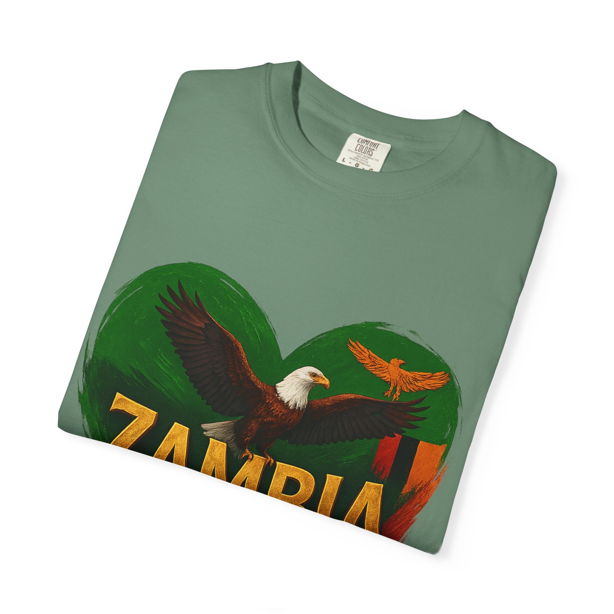 BGSM Zambia Heart Eagle T-Shirt — Patriotic Zambia Graphic Tee
