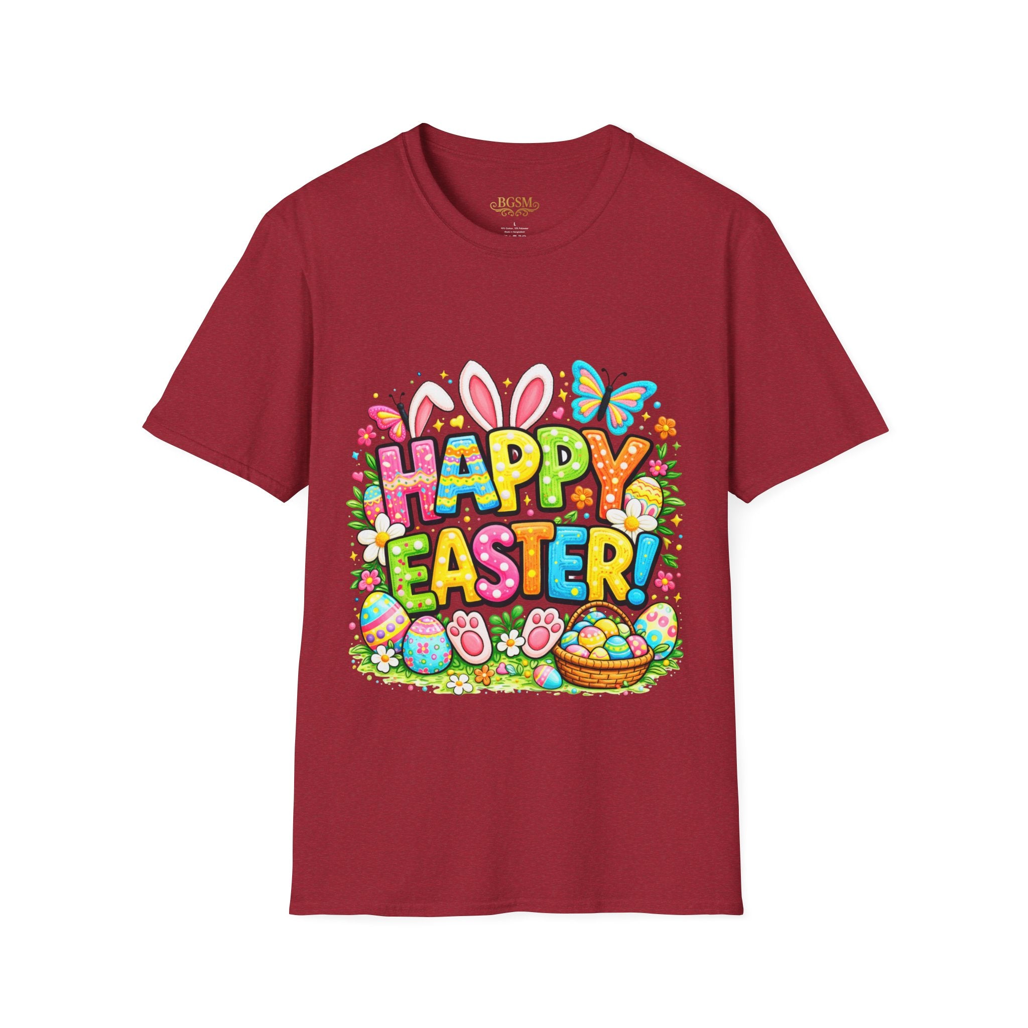 BGSM Easter Bunny Graphic T-Shirt — "Happy Easter" Colorful Holiday Tee