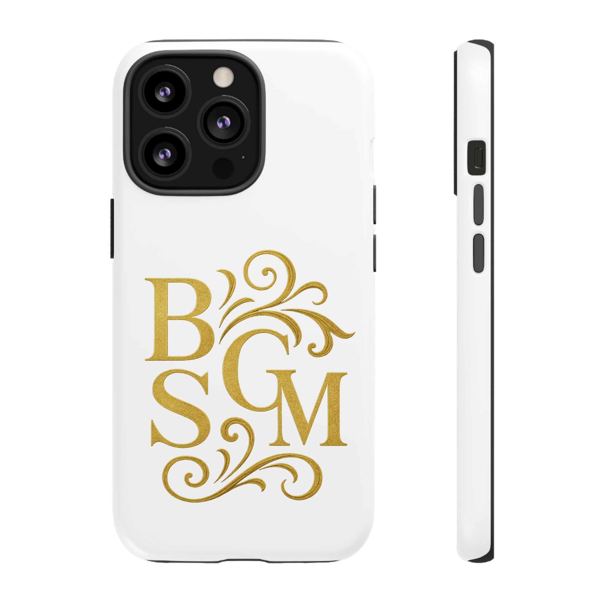 Monogram Tough Case – Elegant Gold B S G M Flourish Phone Case