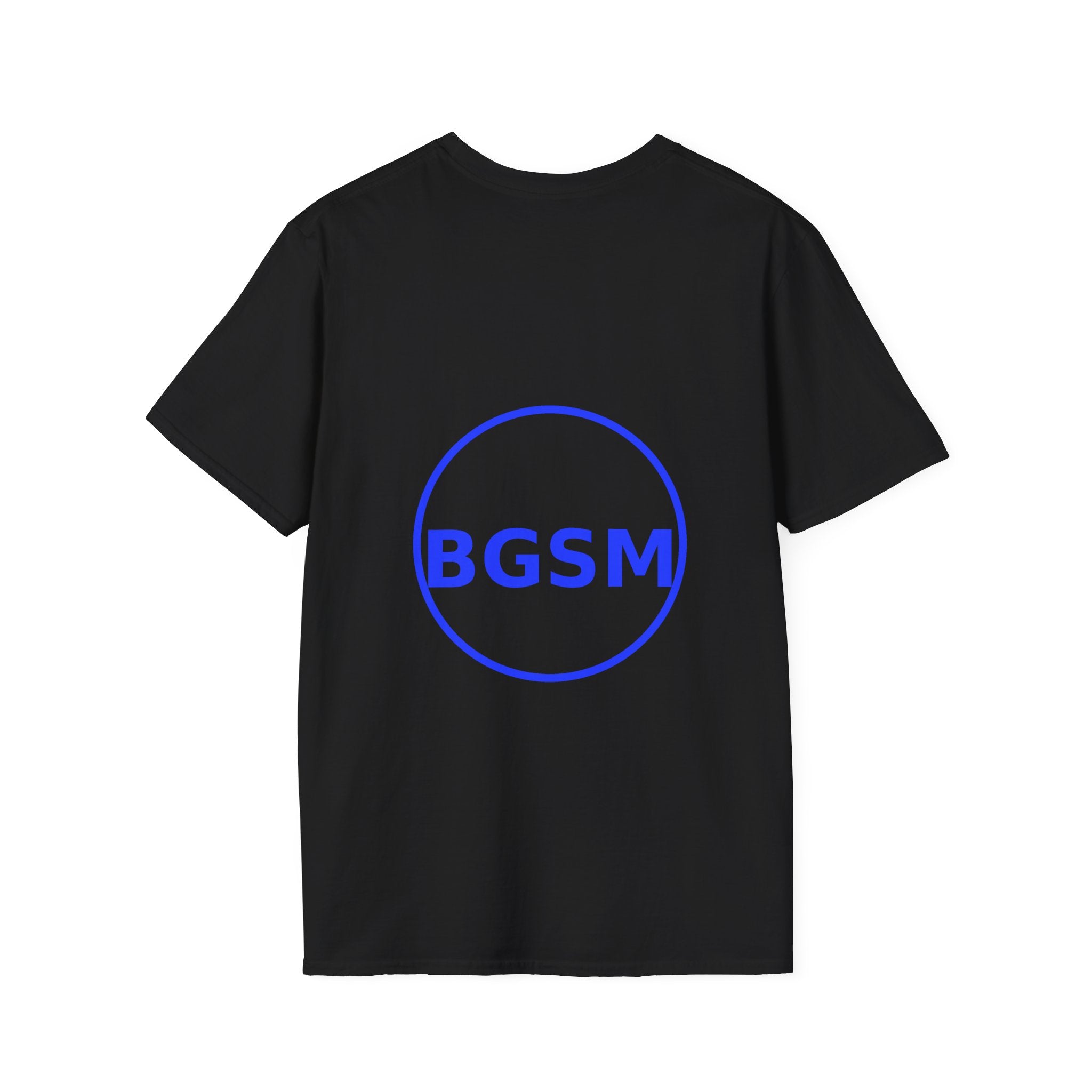 BGSM Monogram T-Shirt — Decorative Gold Front & Blue Circle Back