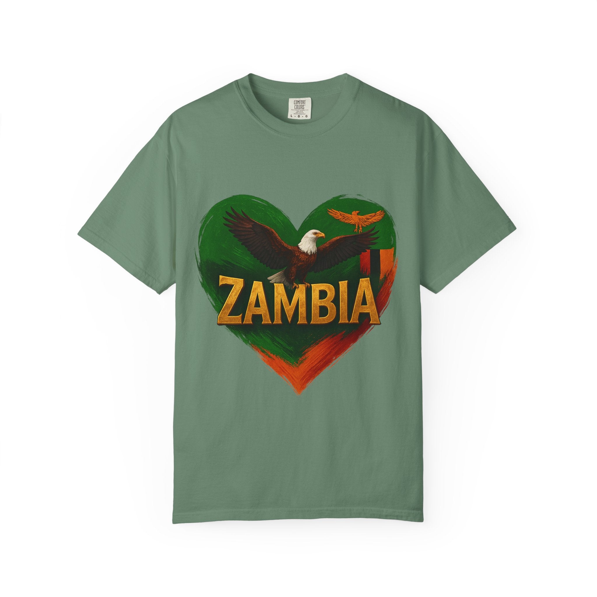 BGSM Zambia Heart Eagle T-Shirt — Patriotic Zambia Graphic Tee