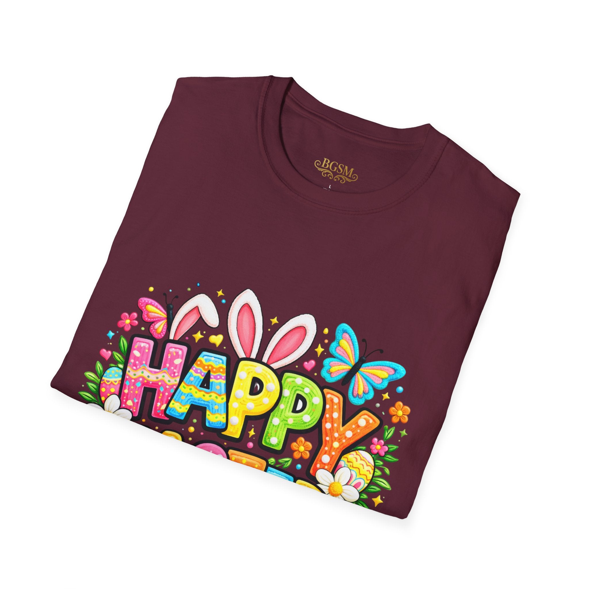 BGSM Easter Bunny Graphic T-Shirt — "Happy Easter" Colorful Holiday Tee