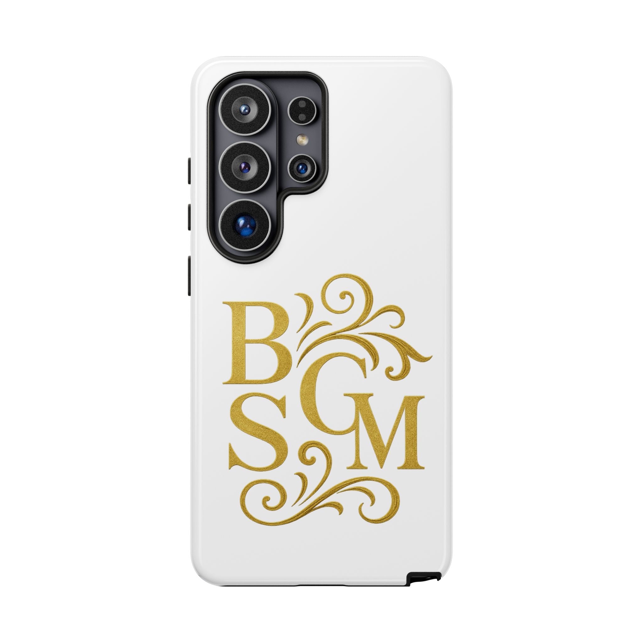 Monogram Tough Case – Elegant Gold B S G M Flourish Phone Case