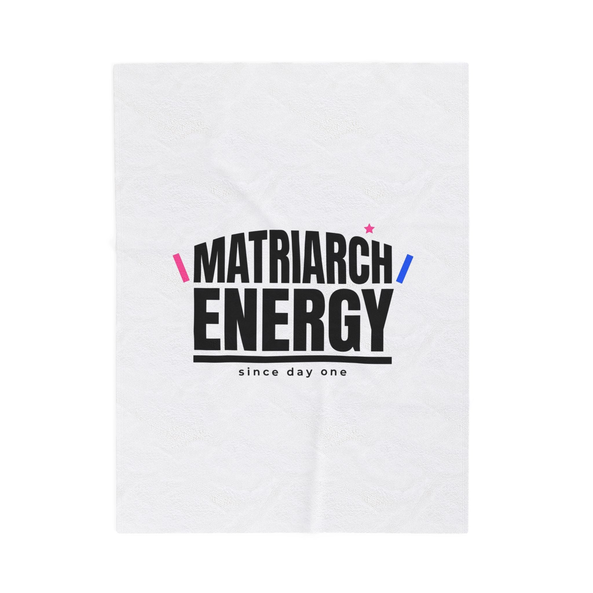 Matriarch Energy Velveteen Plush Blanket | Minimal Typographic Mom Throw