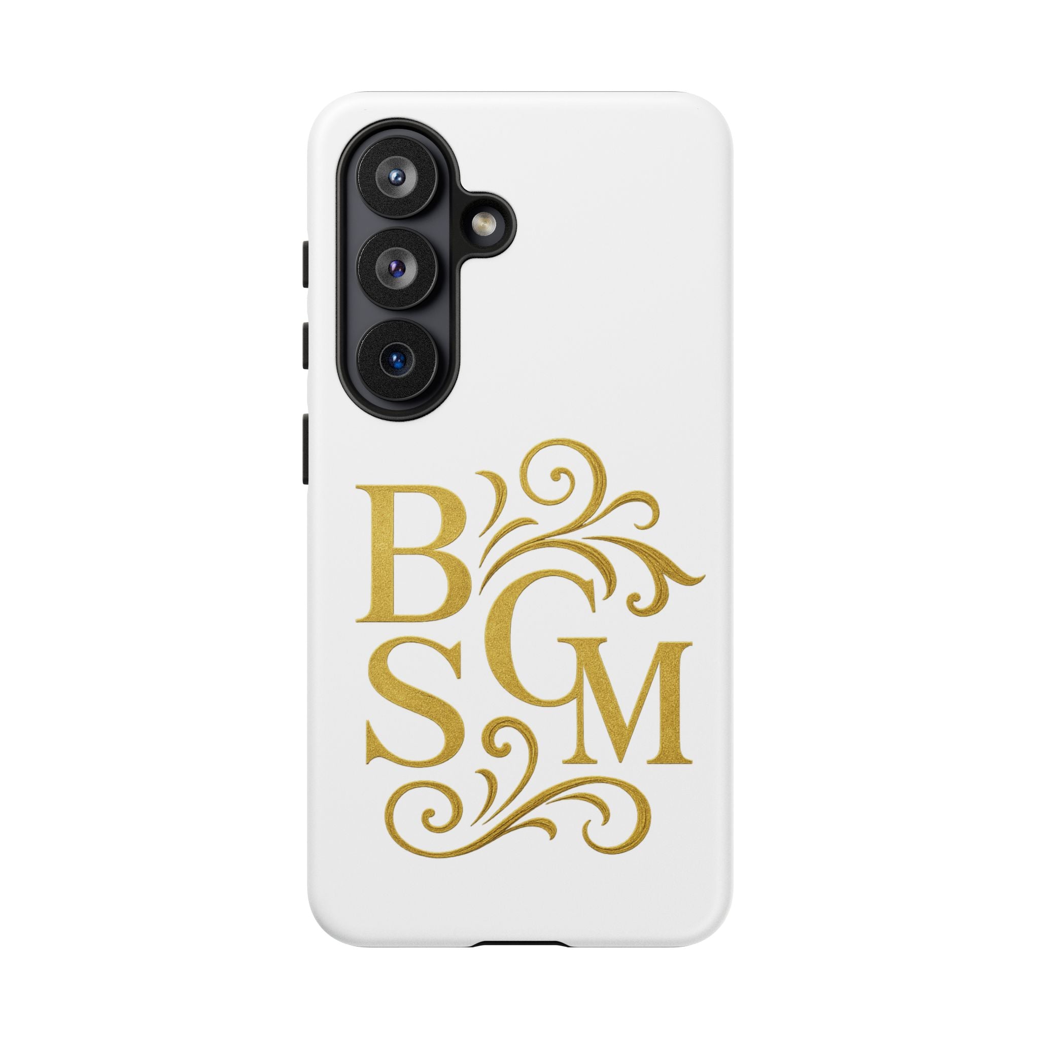 Monogram Tough Case – Elegant Gold B S G M Flourish Phone Case