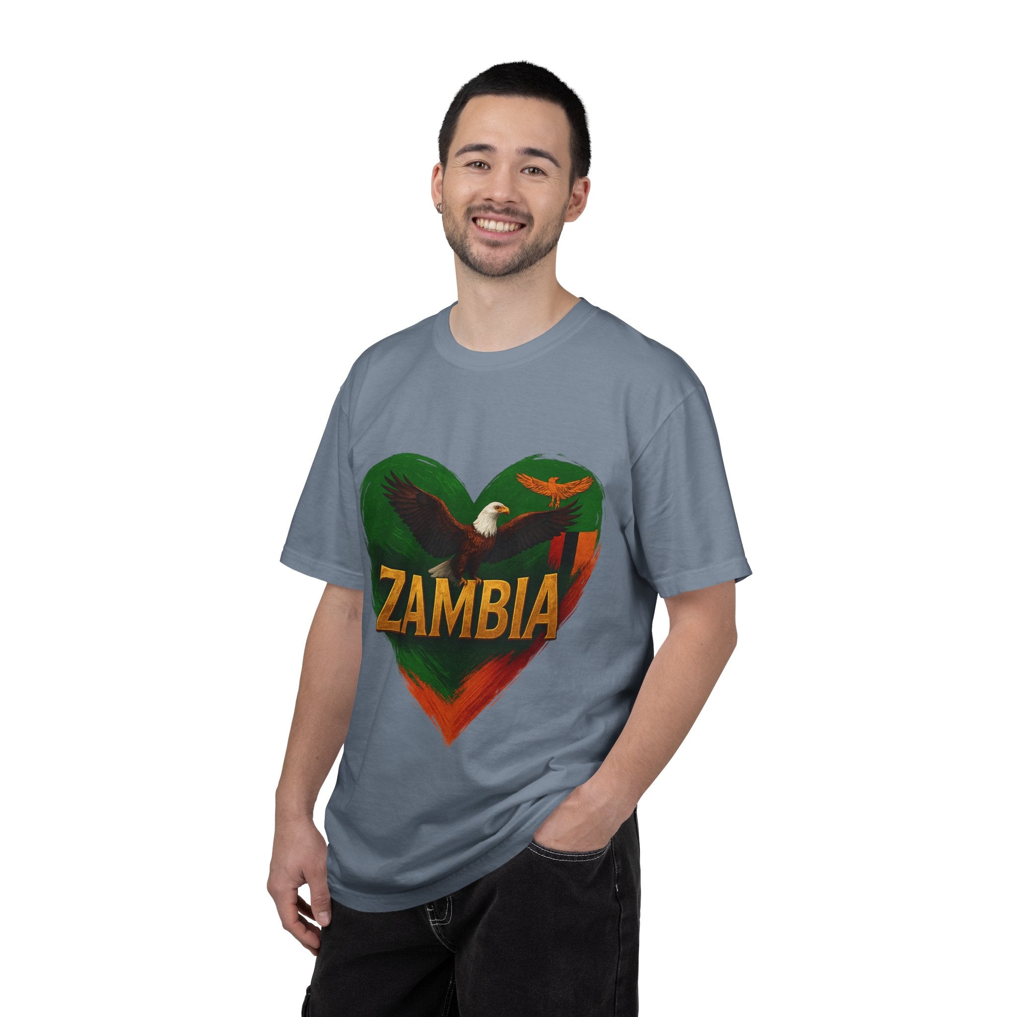 BGSM Zambia Heart Eagle T-Shirt — Patriotic Zambia Graphic Tee