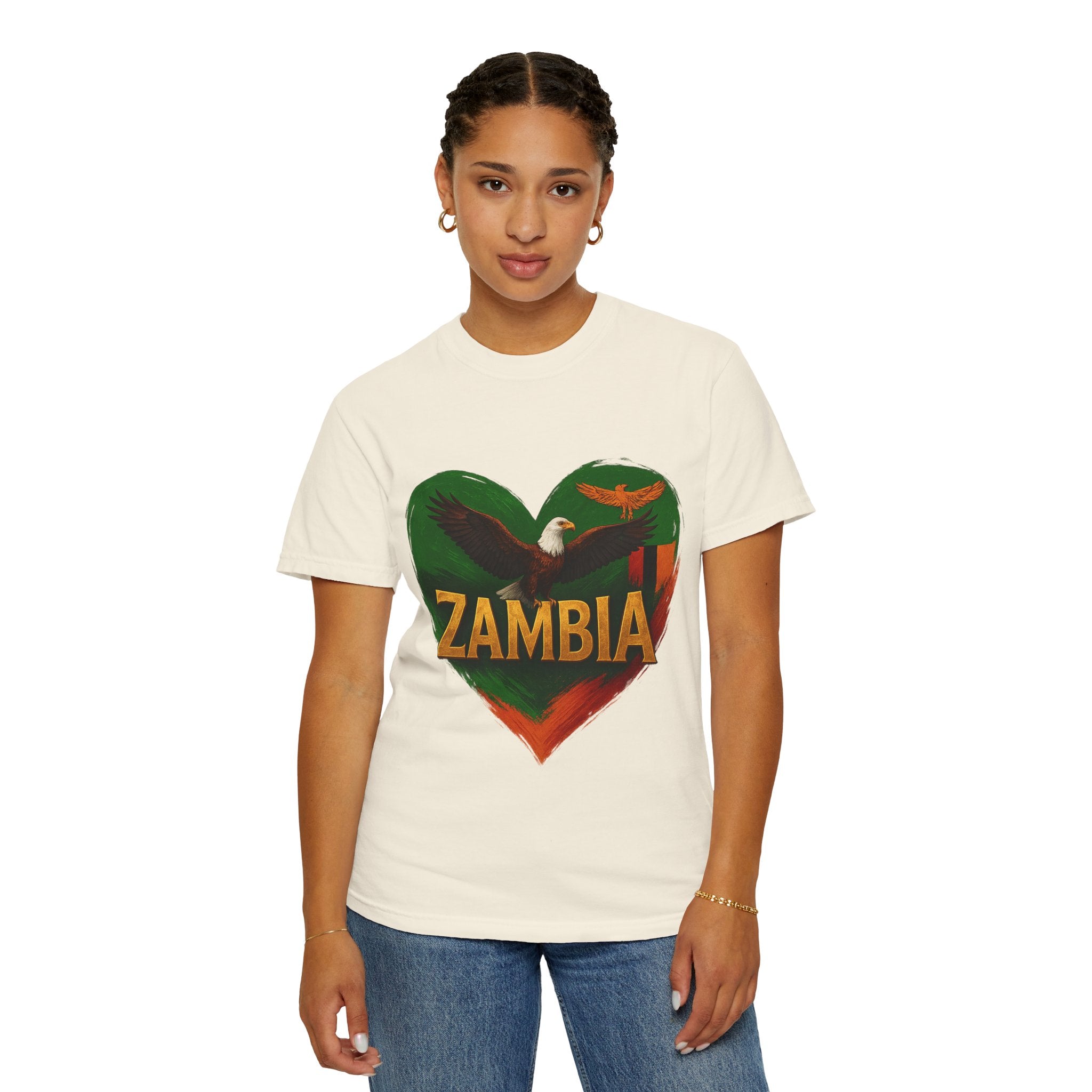 BGSM Zambia Heart Eagle T-Shirt — Patriotic Zambia Graphic Tee