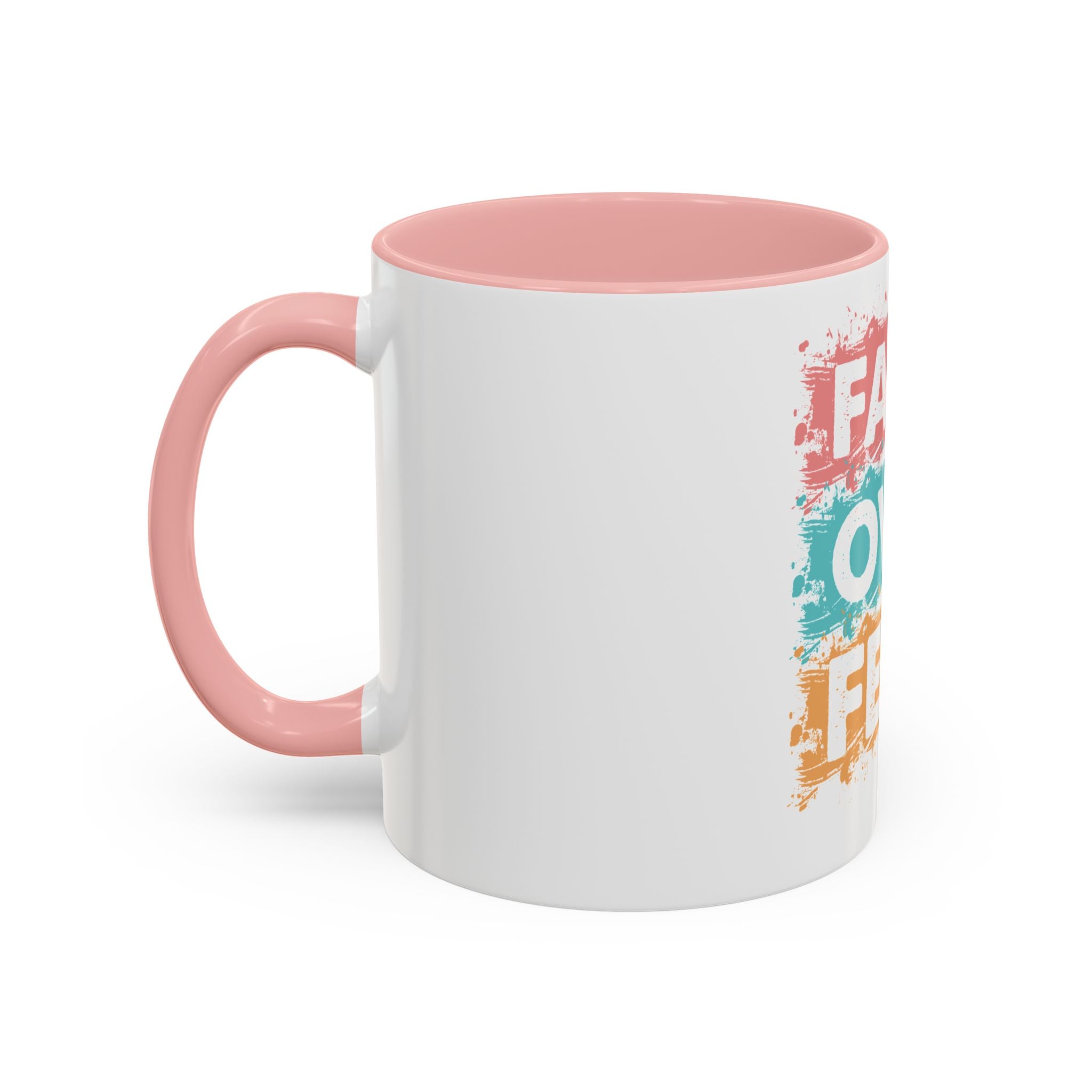 Faith Over Fear Accent Coffee Mug — Inspirational Christian Ceramic Mug (11/15oz)