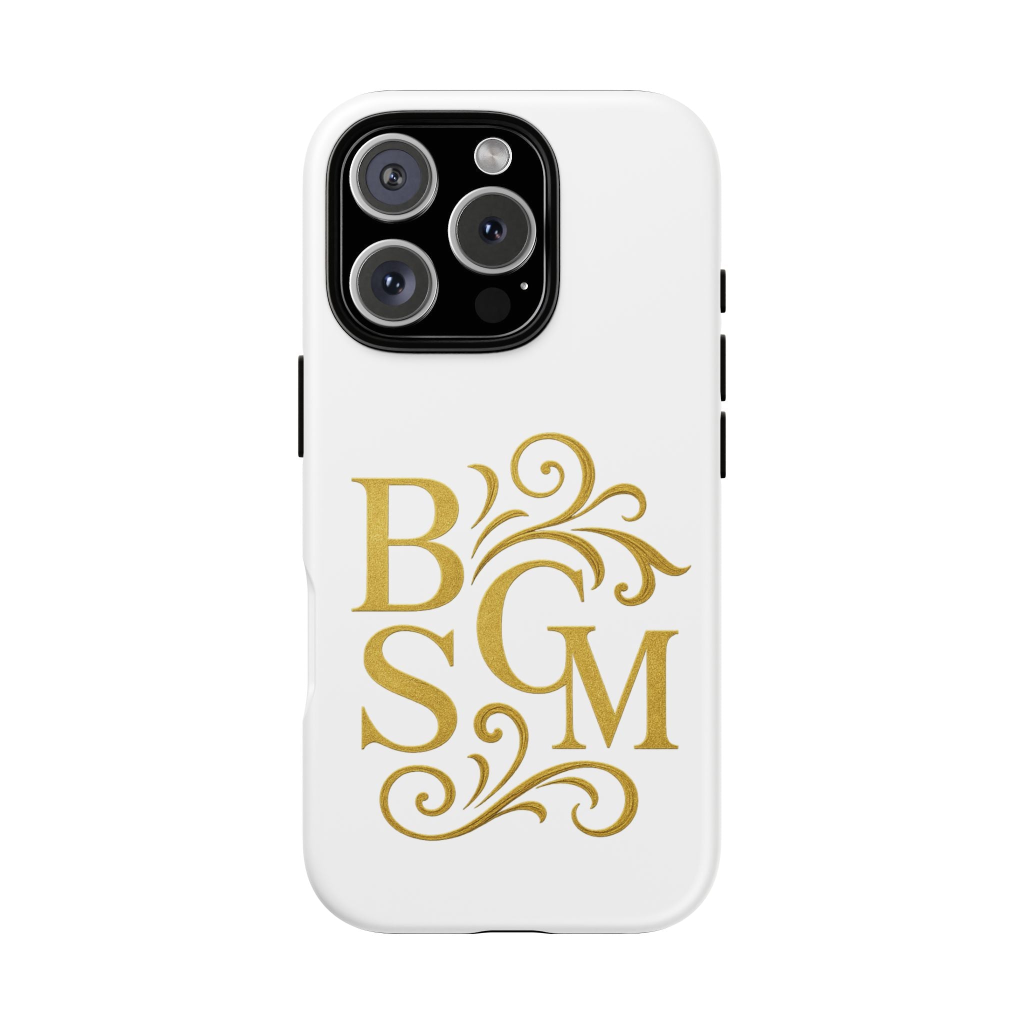 Monogram Tough Case – Elegant Gold B S G M Flourish Phone Case