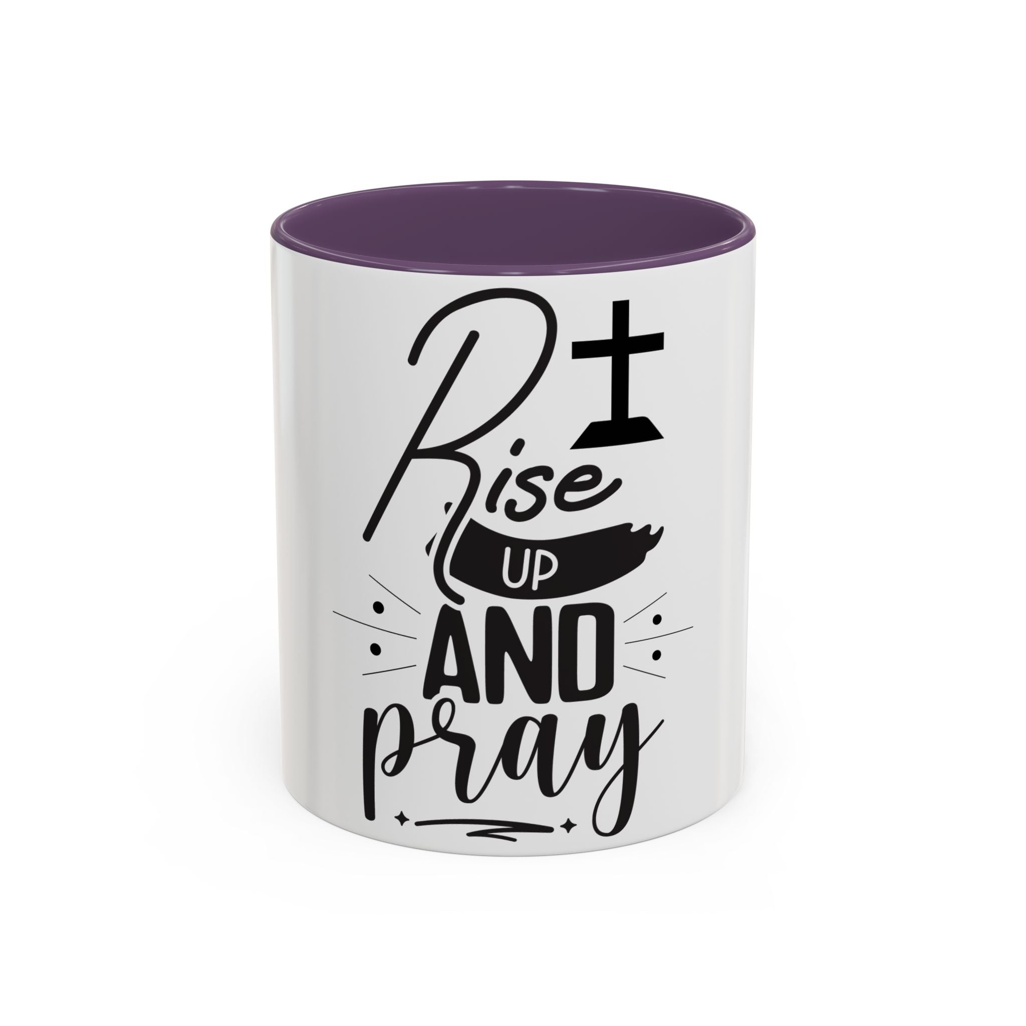 Rise Up and Pray Accent Coffee Mug – Inspirational Christian Coffee Cup