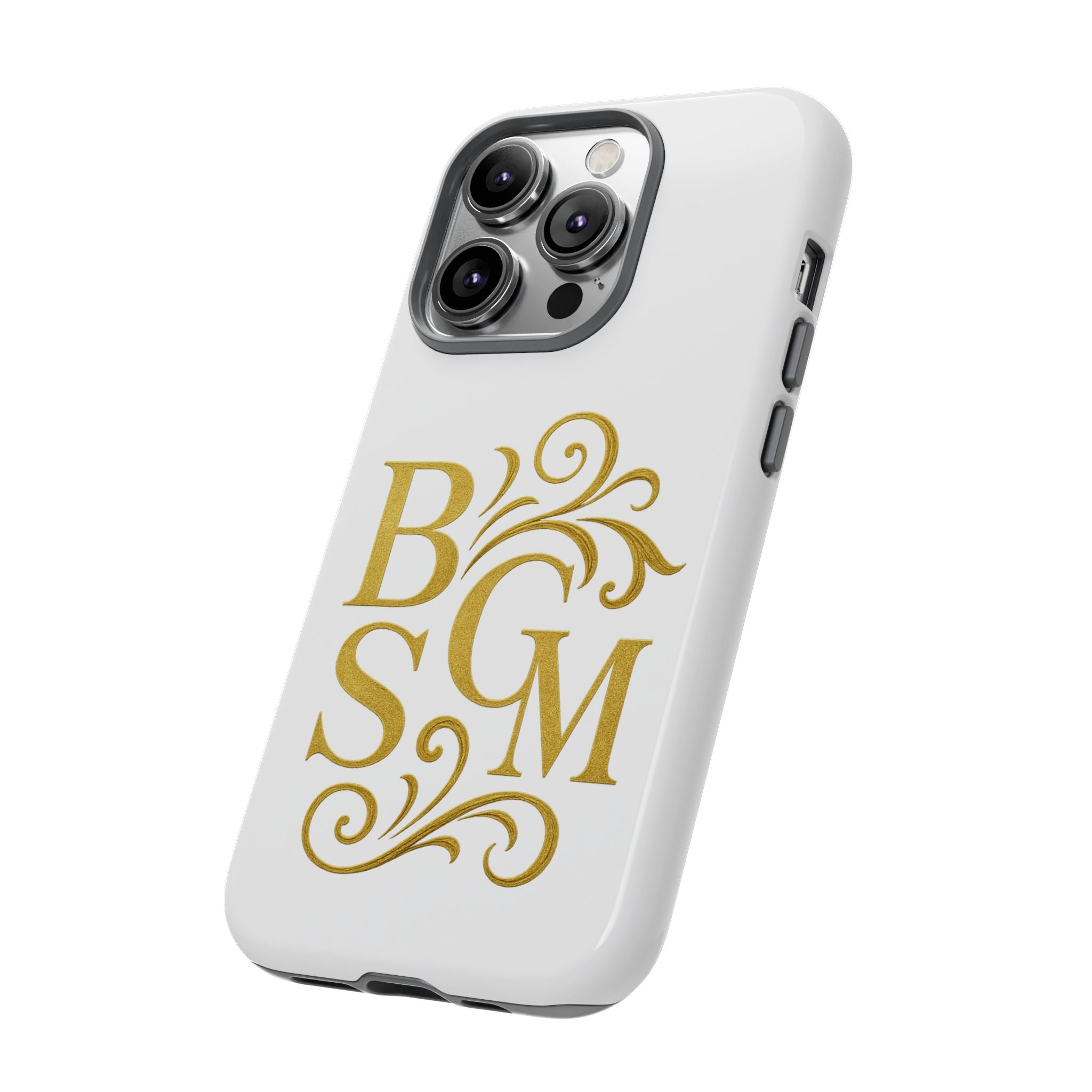 Monogram Tough Case – Elegant Gold B S G M Flourish Phone Case