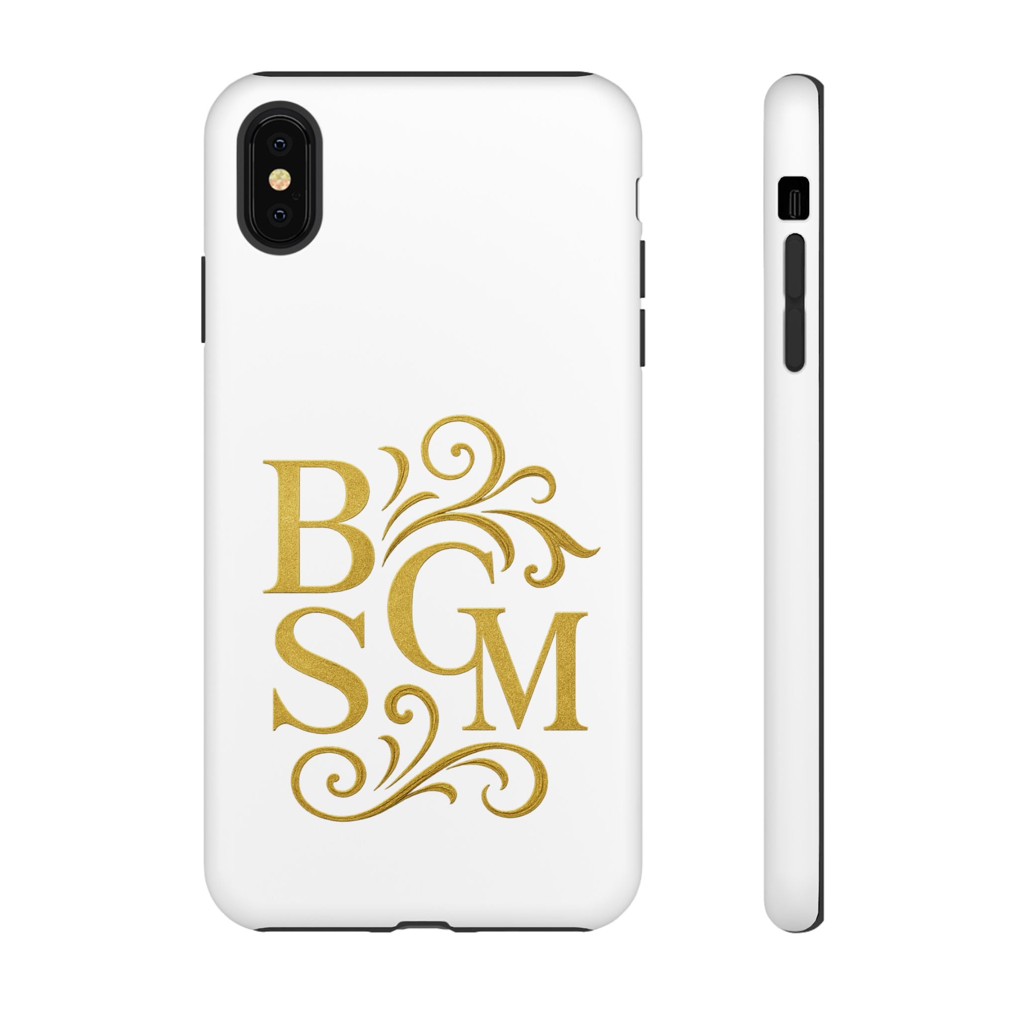 Monogram Tough Case – Elegant Gold B S G M Flourish Phone Case