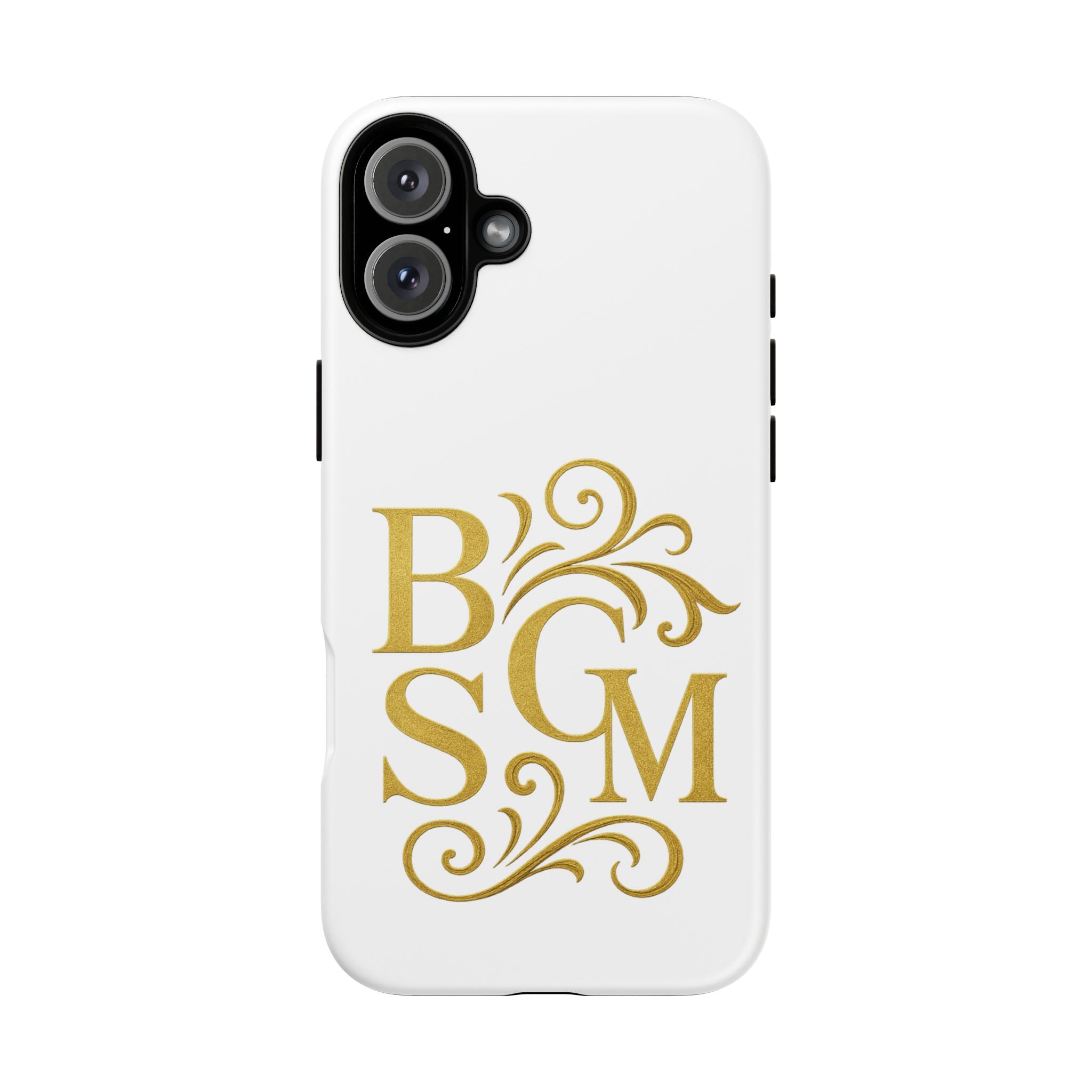 Monogram Tough Case – Elegant Gold B S G M Flourish Phone Case