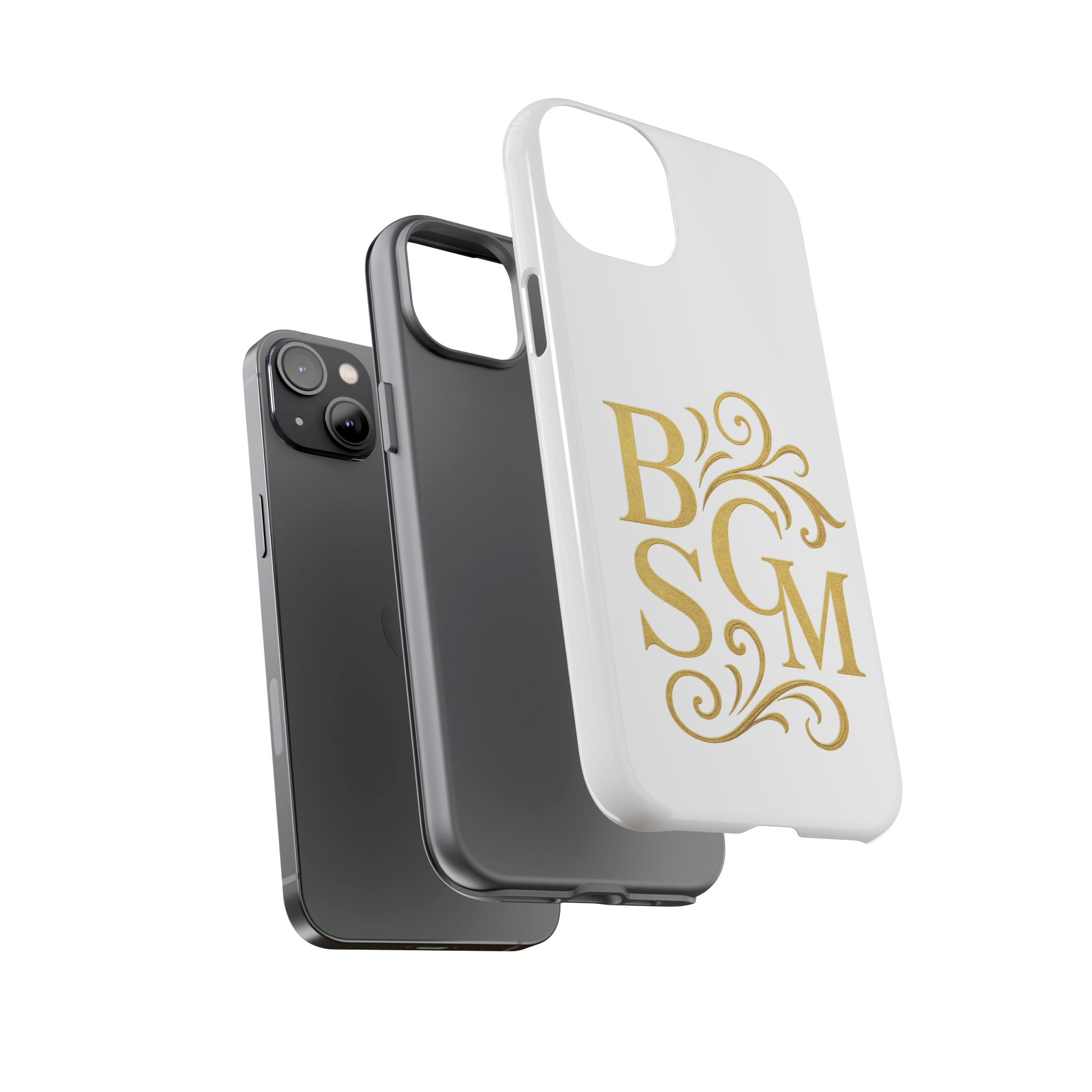 Monogram Tough Case – Elegant Gold B S G M Flourish Phone Case