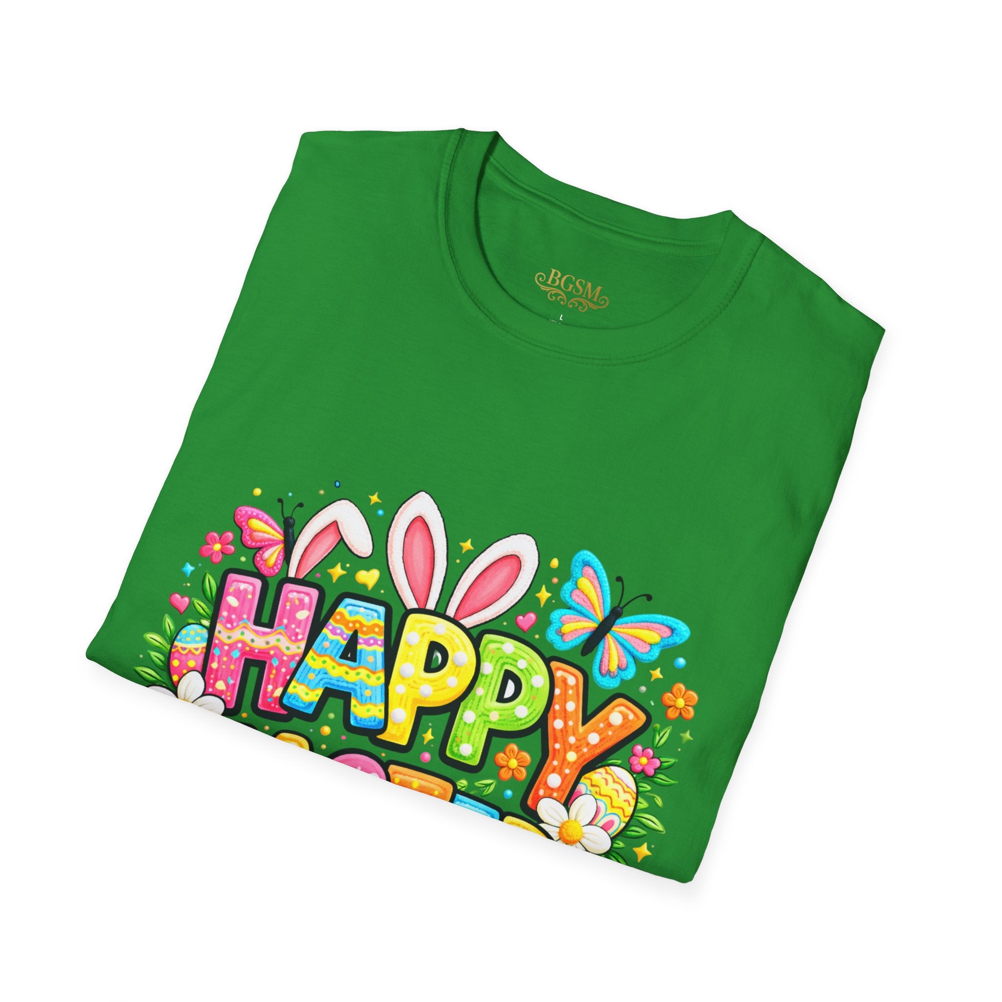 BGSM Easter Bunny Graphic T-Shirt — "Happy Easter" Colorful Holiday Tee