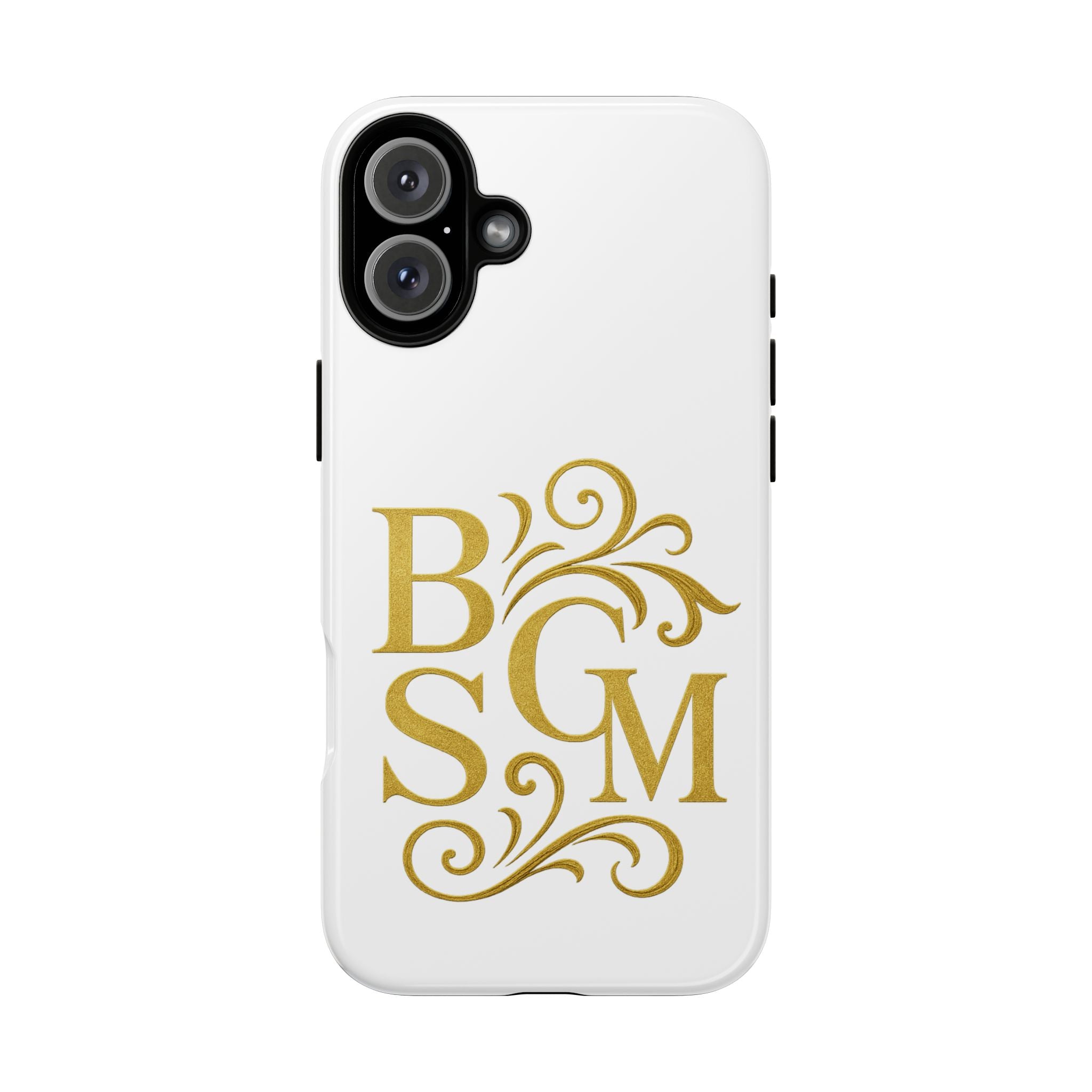 Monogram Tough Case – Elegant Gold B S G M Flourish Phone Case