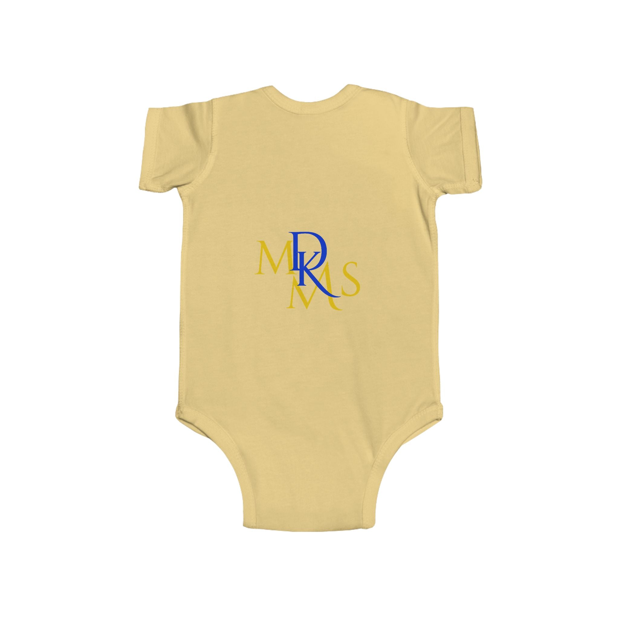 BGSM Happy Easter Baby Bodysuit — Infant Fine Jersey Easter Onesie with Colorful Block Design