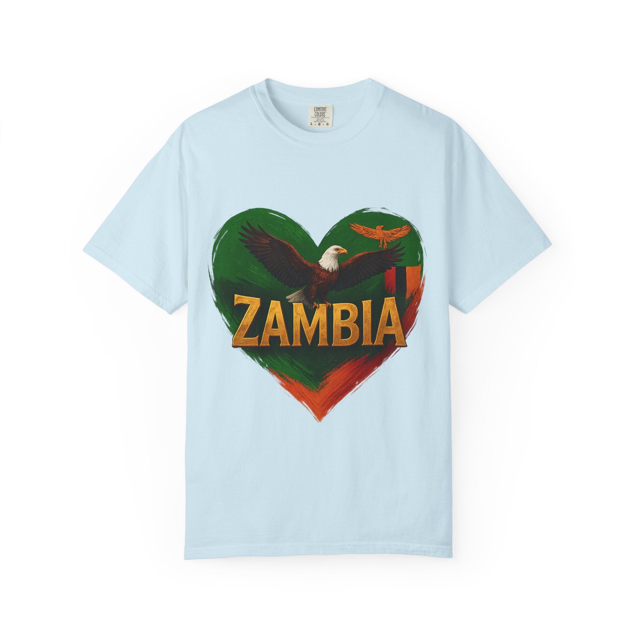 BGSM Zambia Heart Eagle T-Shirt — Patriotic Zambia Graphic Tee