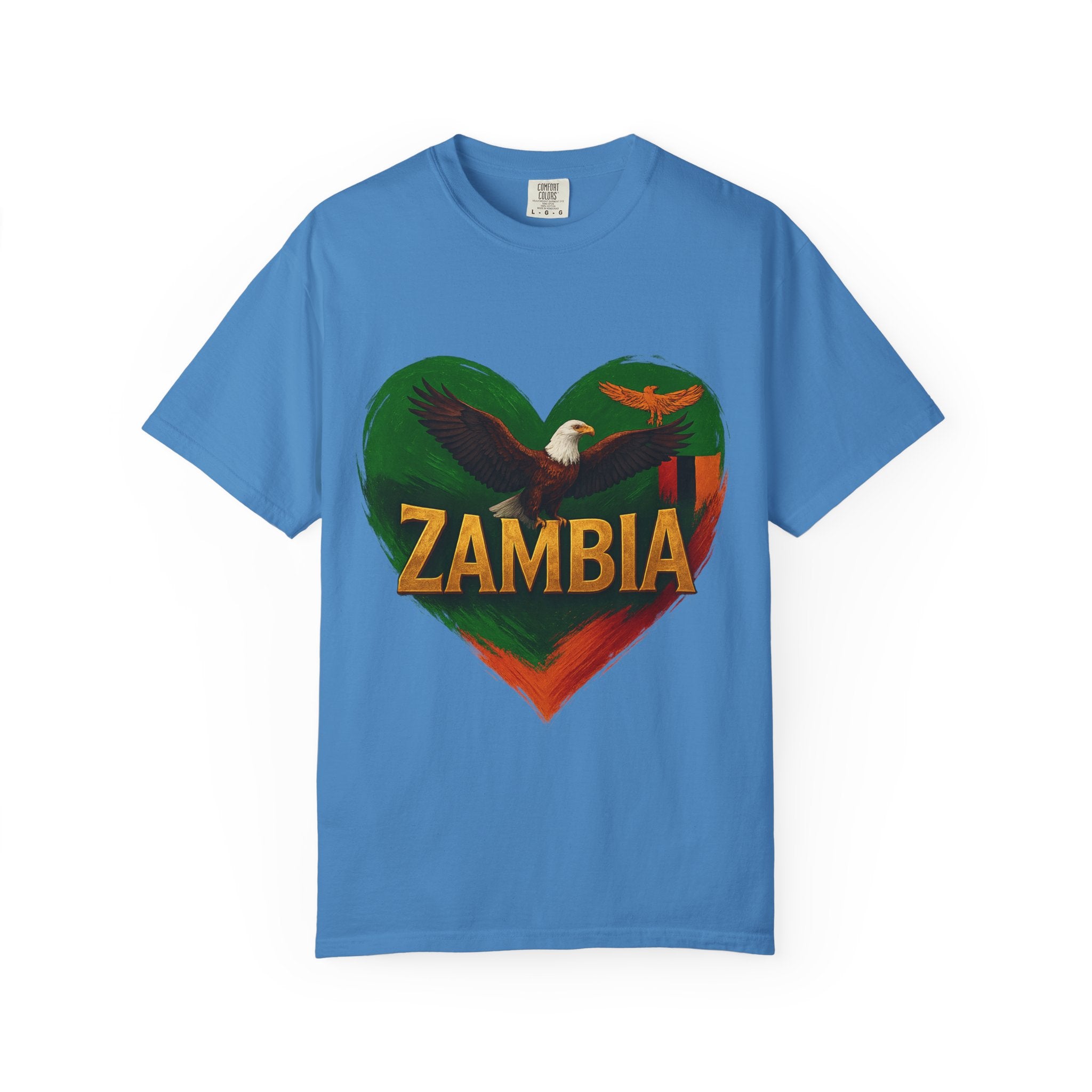 BGSM Zambia Heart Eagle T-Shirt — Patriotic Zambia Graphic Tee