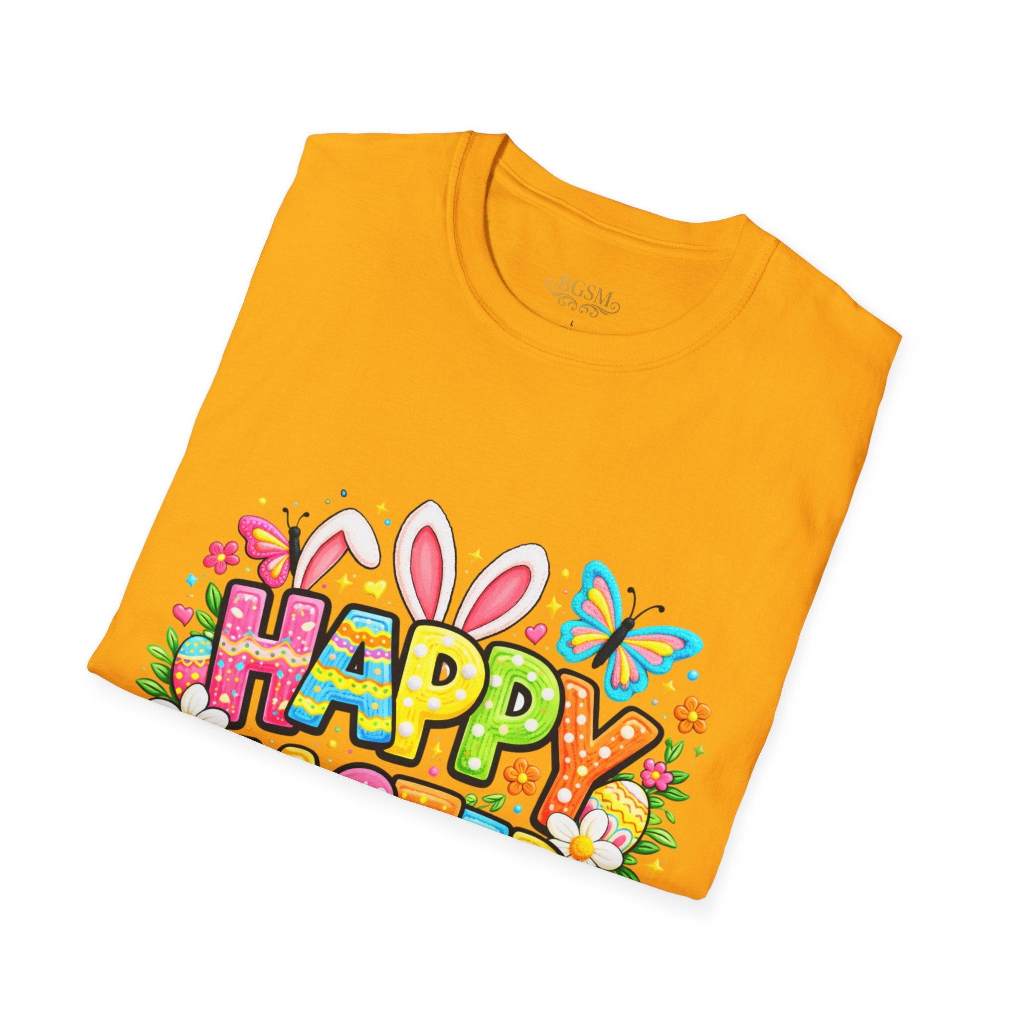 BGSM Easter Bunny Graphic T-Shirt — "Happy Easter" Colorful Holiday Tee