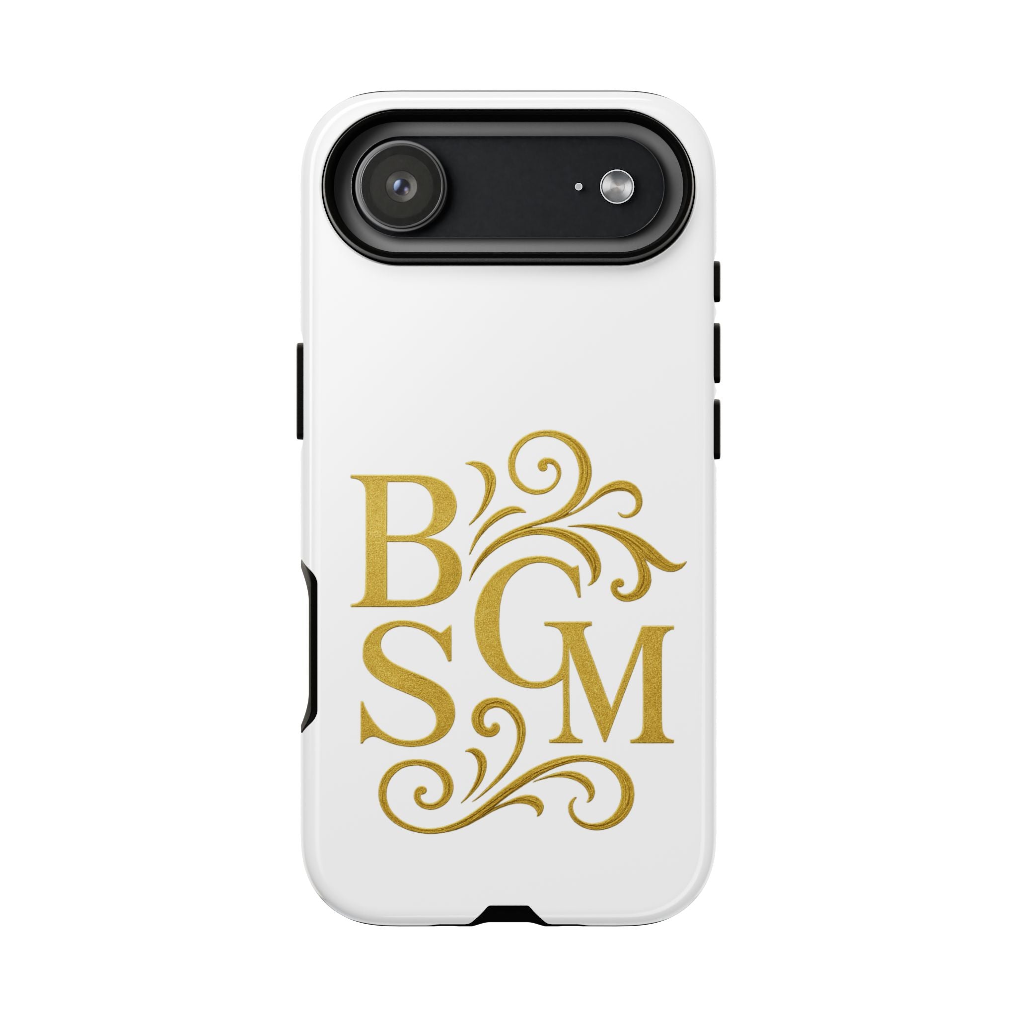 Monogram Tough Case – Elegant Gold B S G M Flourish Phone Case