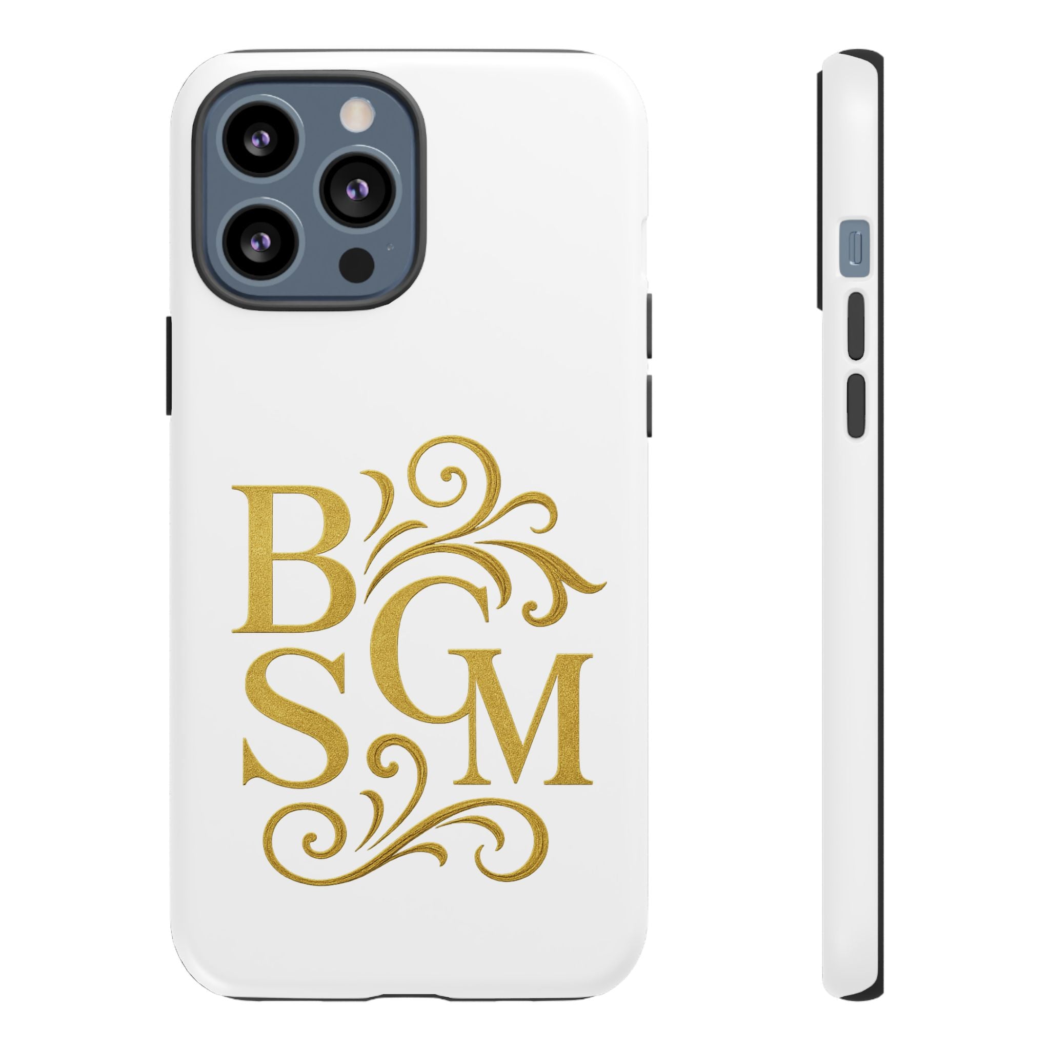 Monogram Tough Case – Elegant Gold B S G M Flourish Phone Case