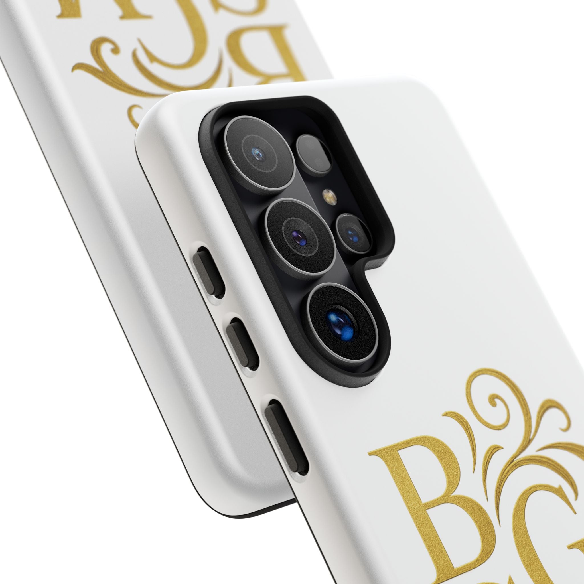 Monogram Tough Case – Elegant Gold B S G M Flourish Phone Case