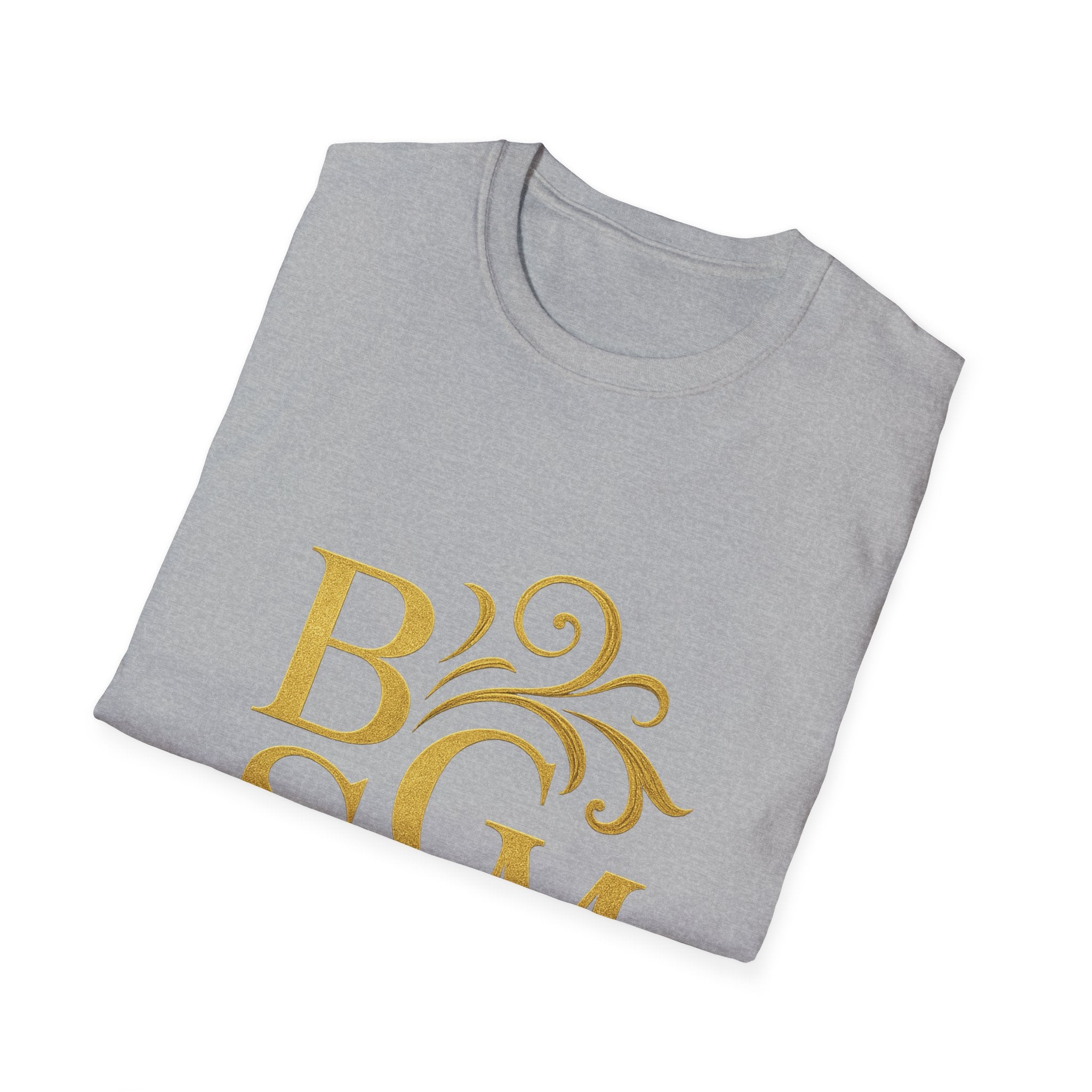BGSM Monogram T-Shirt — Decorative Gold Front & Blue Circle Back