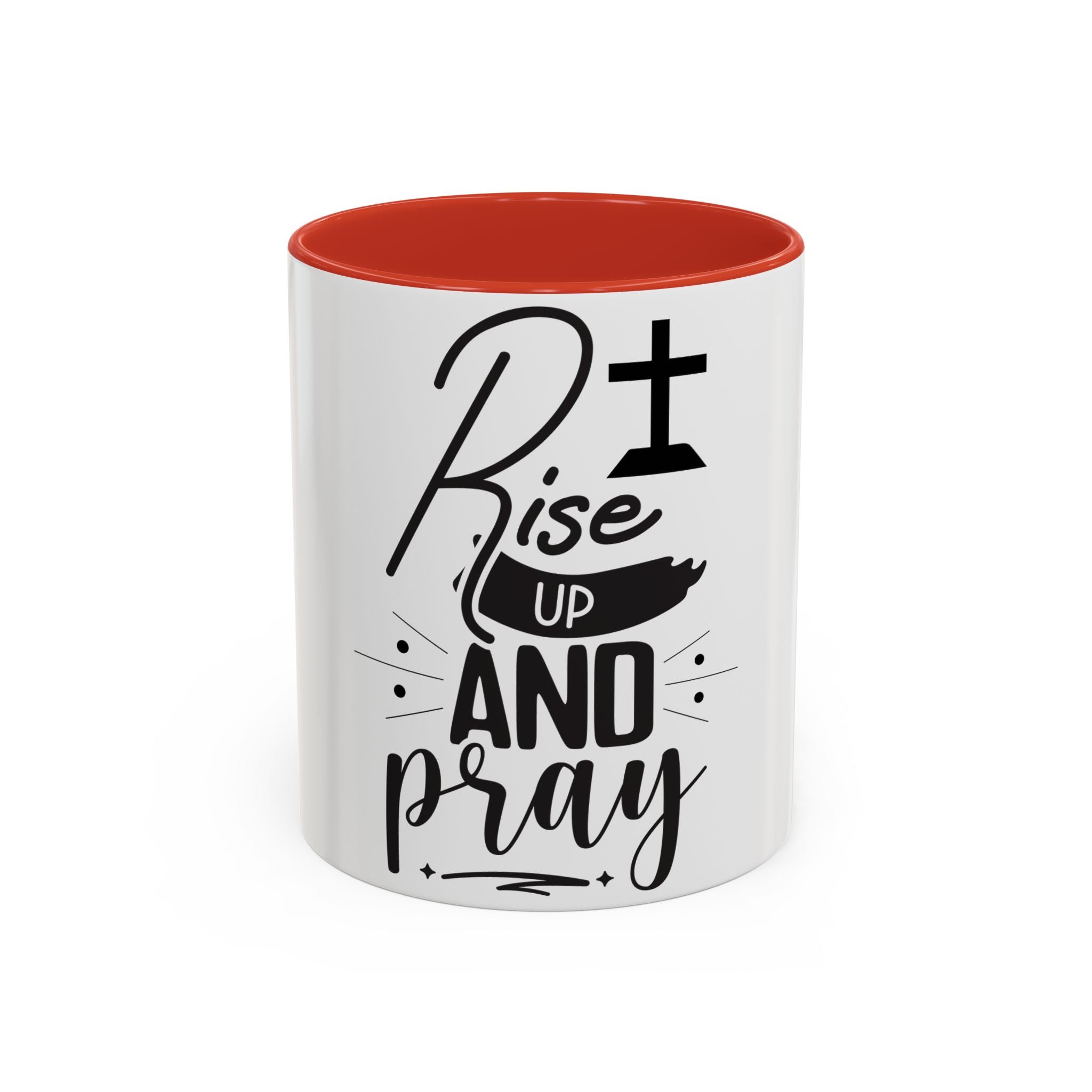 Rise Up and Pray Accent Coffee Mug – Inspirational Christian Coffee Cup
