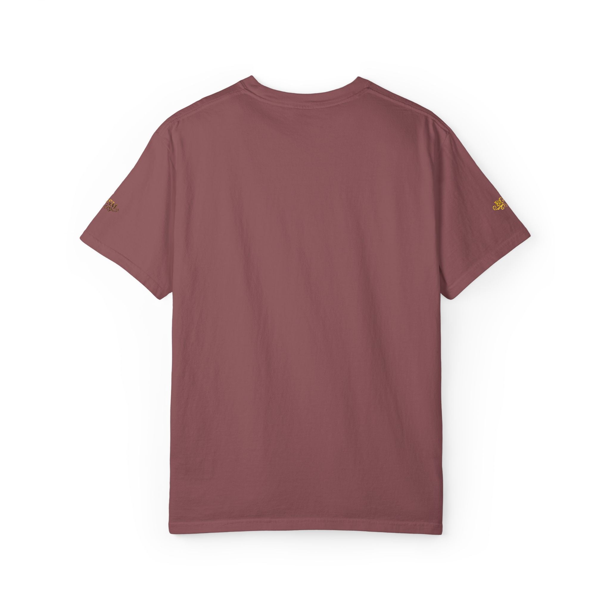 Autumn Fox Pocket T-Shirt — Rust Garment-Dyed Tee with Pocket Fox Design