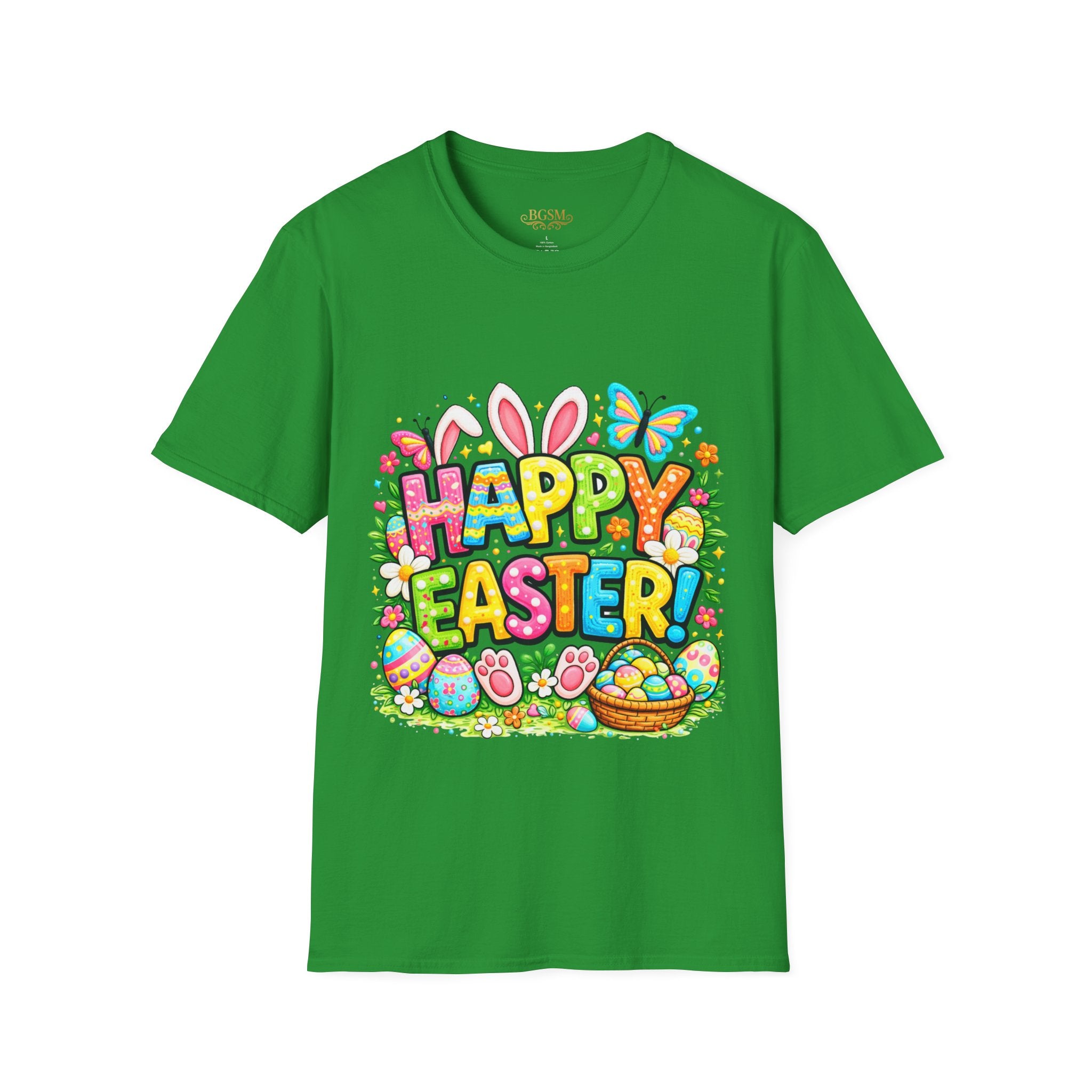 BGSM Easter Bunny Graphic T-Shirt — "Happy Easter" Colorful Holiday Tee
