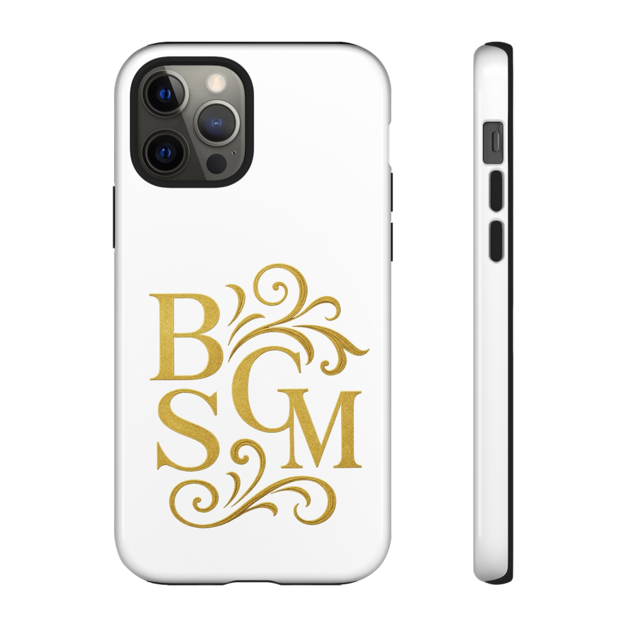 Monogram Tough Case – Elegant Gold B S G M Flourish Phone Case