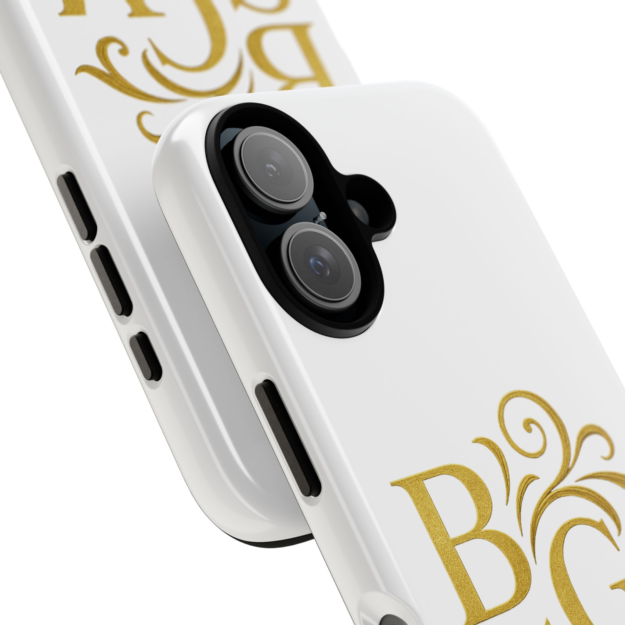 Monogram Tough Case – Elegant Gold B S G M Flourish Phone Case