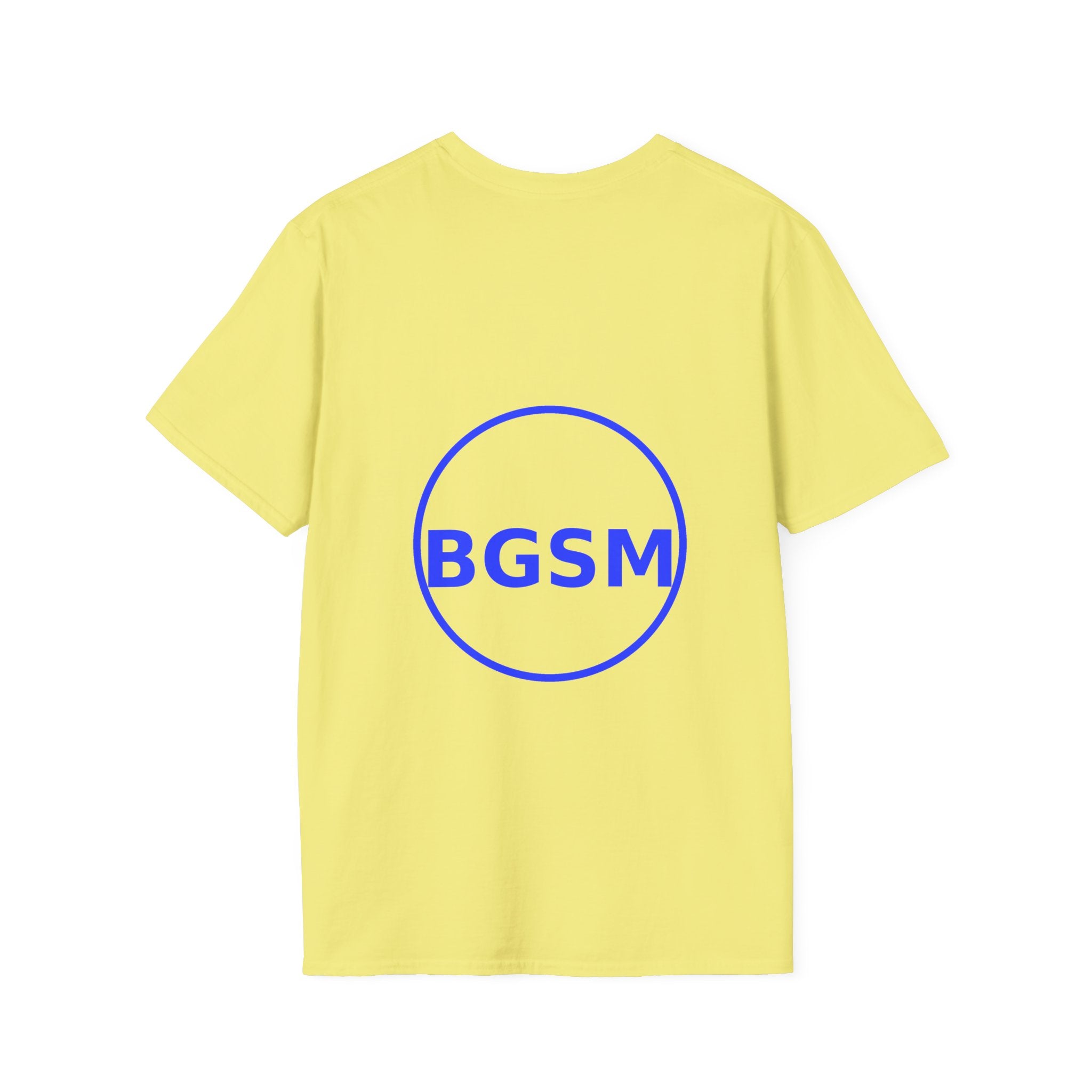 BGSM Monogram T-Shirt — Decorative Gold Front & Blue Circle Back