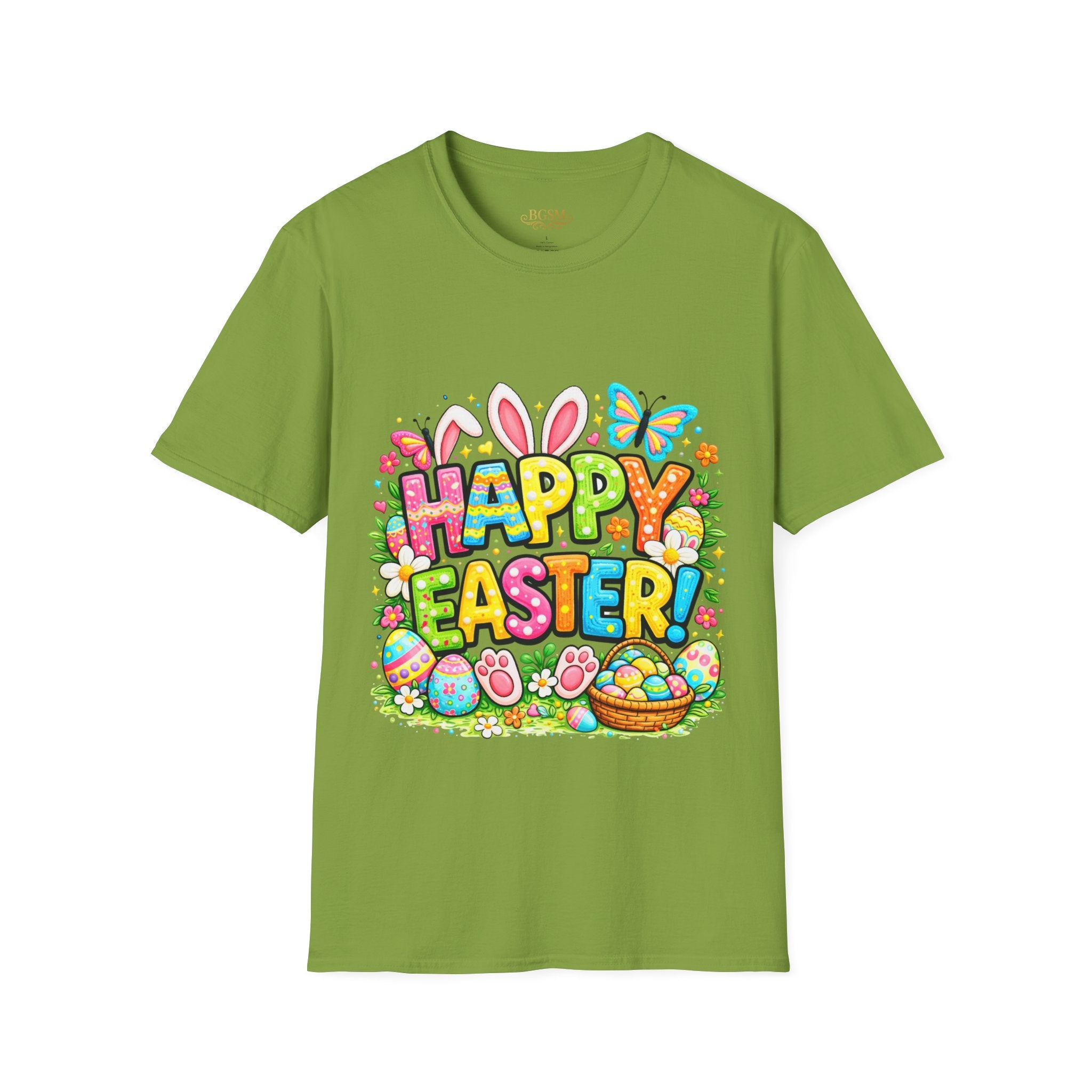 BGSM Easter Bunny Graphic T-Shirt — "Happy Easter" Colorful Holiday Tee