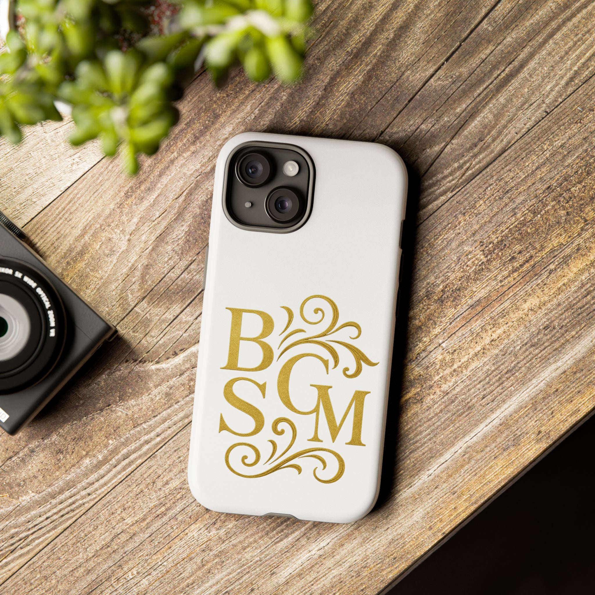 Monogram Tough Case – Elegant Gold B S G M Flourish Phone Case