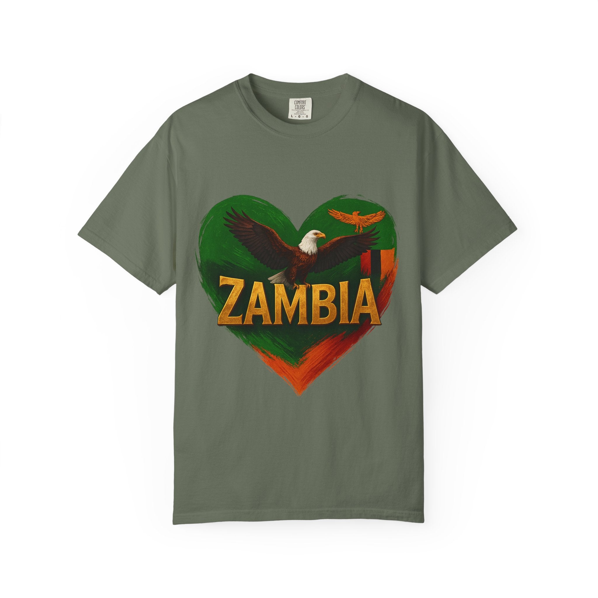 BGSM Zambia Heart Eagle T-Shirt — Patriotic Zambia Graphic Tee