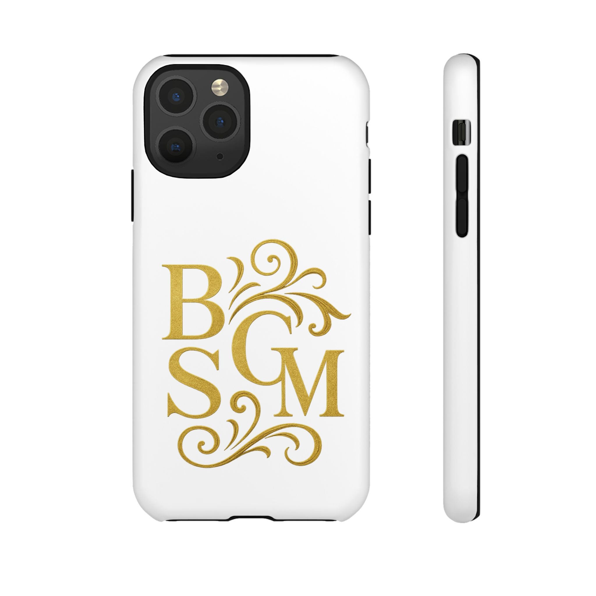 Monogram Tough Case – Elegant Gold B S G M Flourish Phone Case