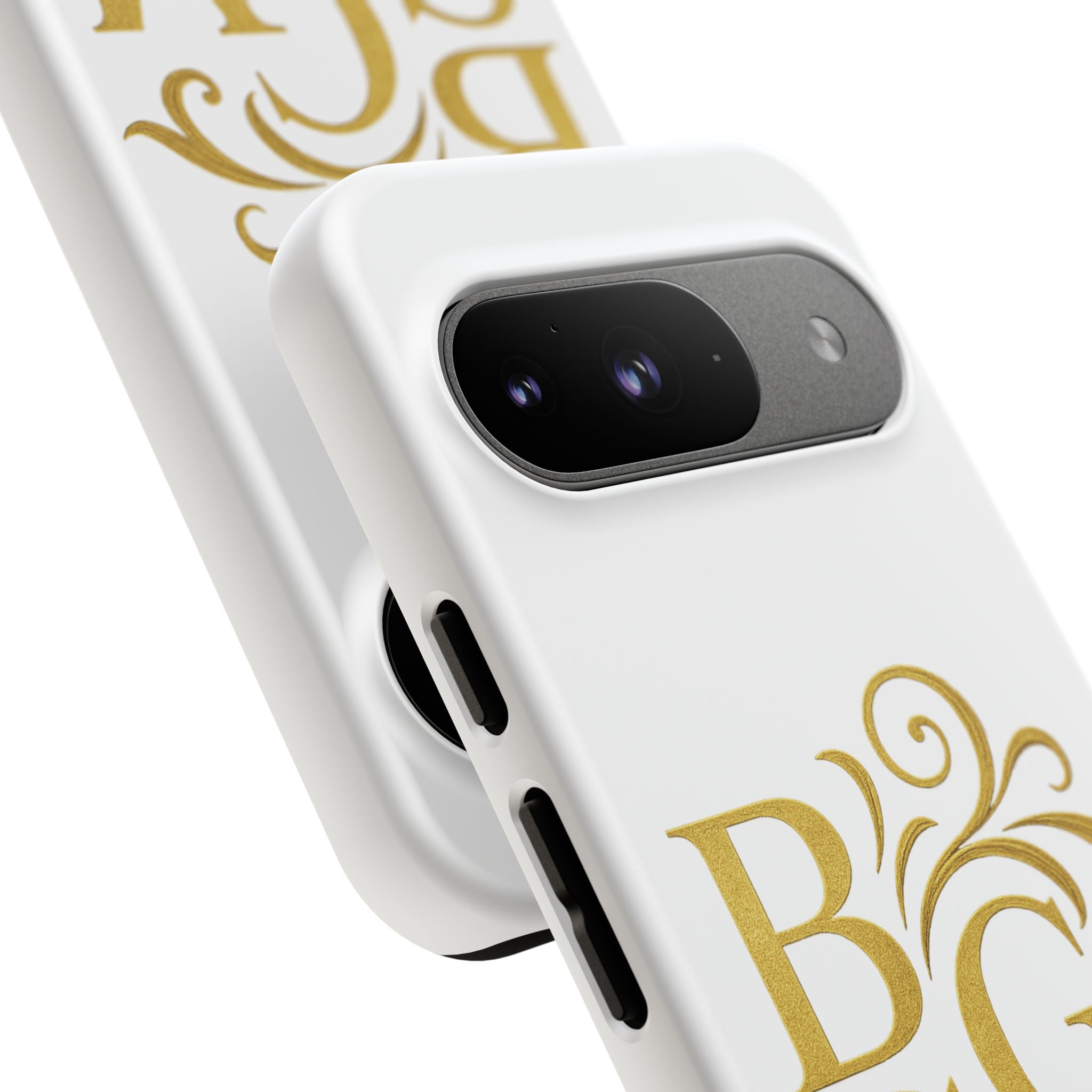 Monogram Tough Case – Elegant Gold B S G M Flourish Phone Case