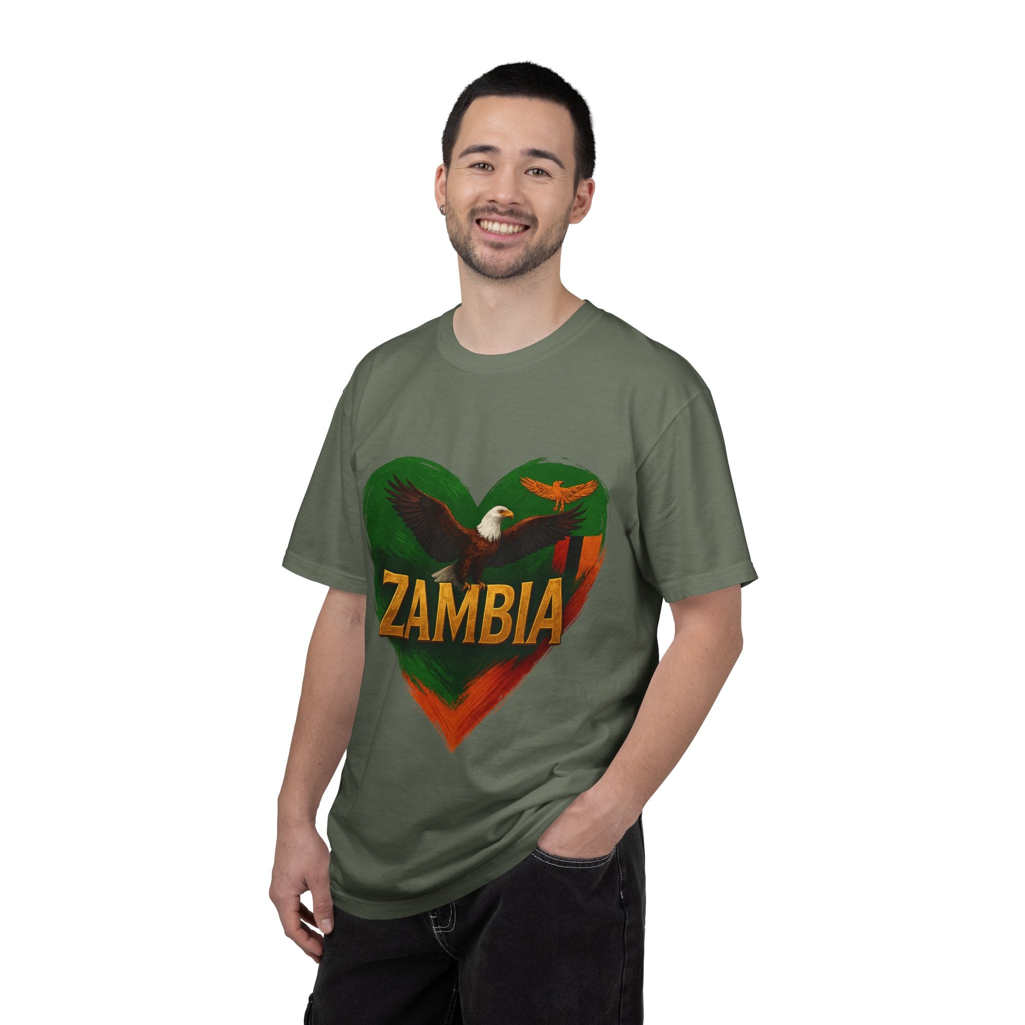 BGSM Zambia Heart Eagle T-Shirt — Patriotic Zambia Graphic Tee