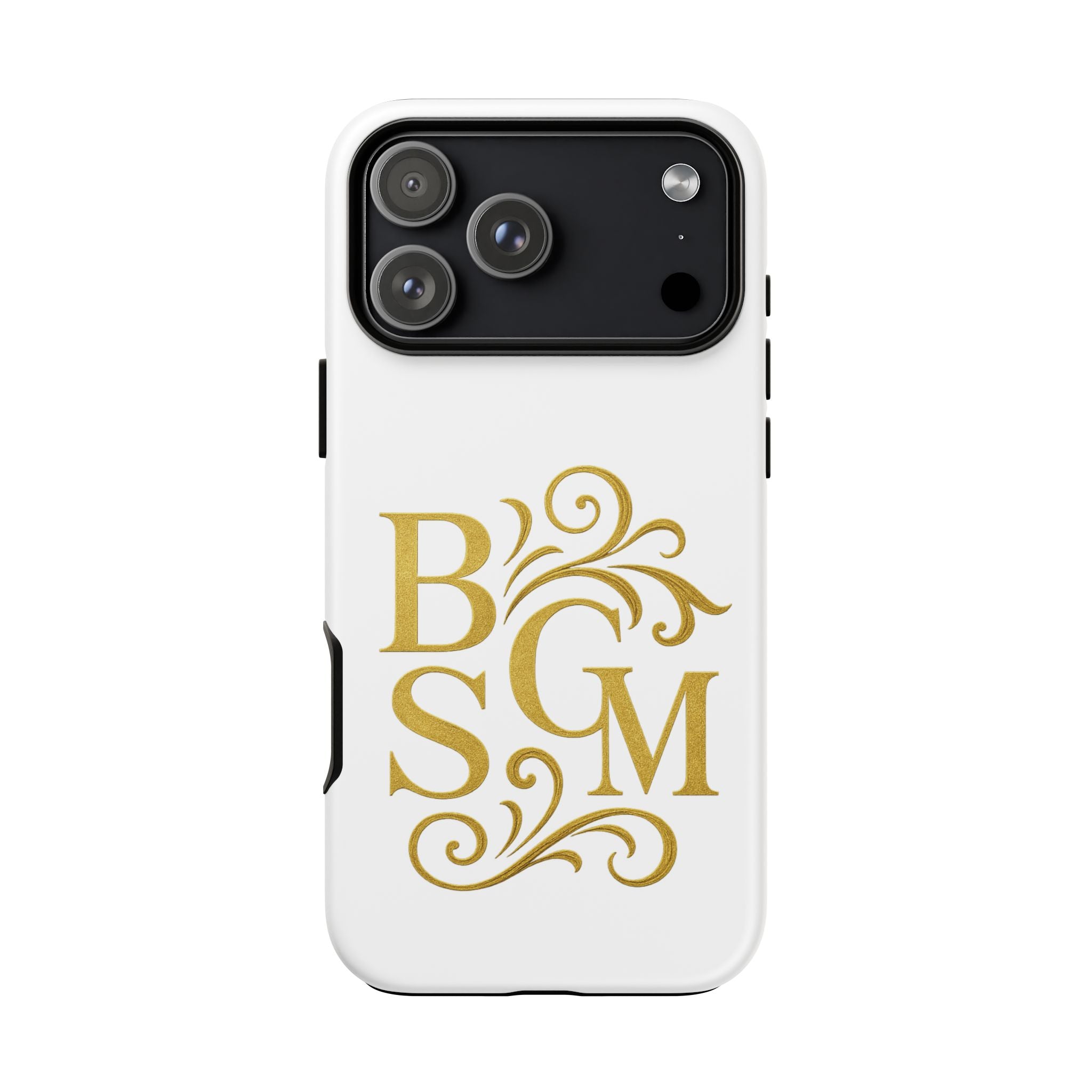 Monogram Tough Case – Elegant Gold B S G M Flourish Phone Case