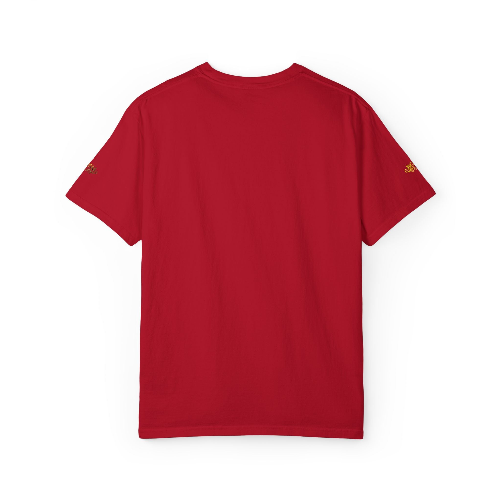 Autumn Fox Pocket T-Shirt — Rust Garment-Dyed Tee with Pocket Fox Design