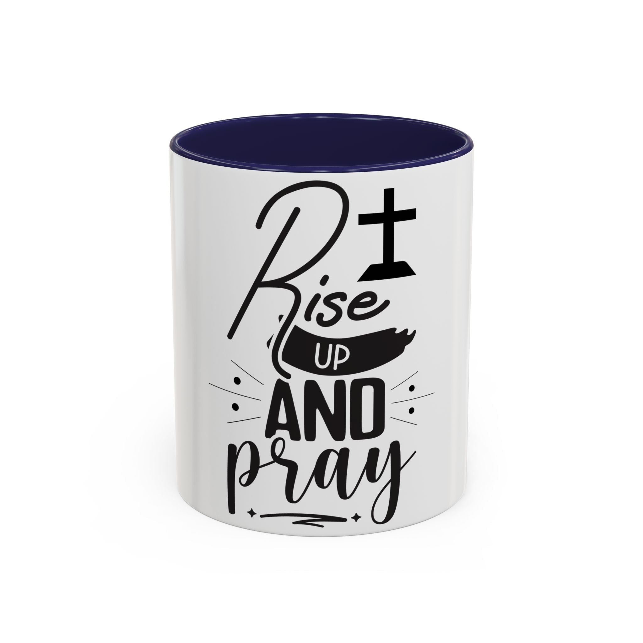 Rise Up and Pray Accent Coffee Mug – Inspirational Christian Coffee Cup