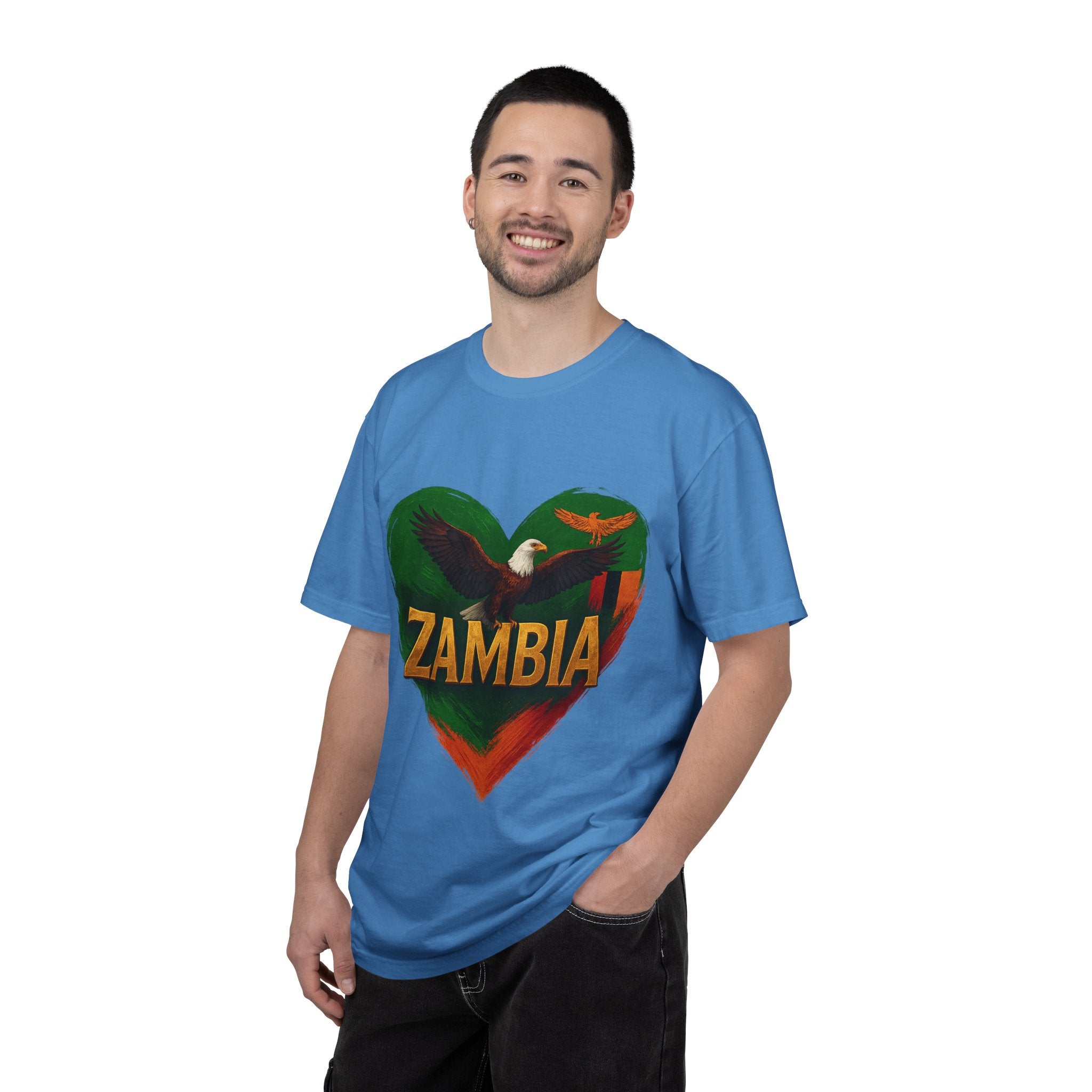 BGSM Zambia Heart Eagle T-Shirt — Patriotic Zambia Graphic Tee