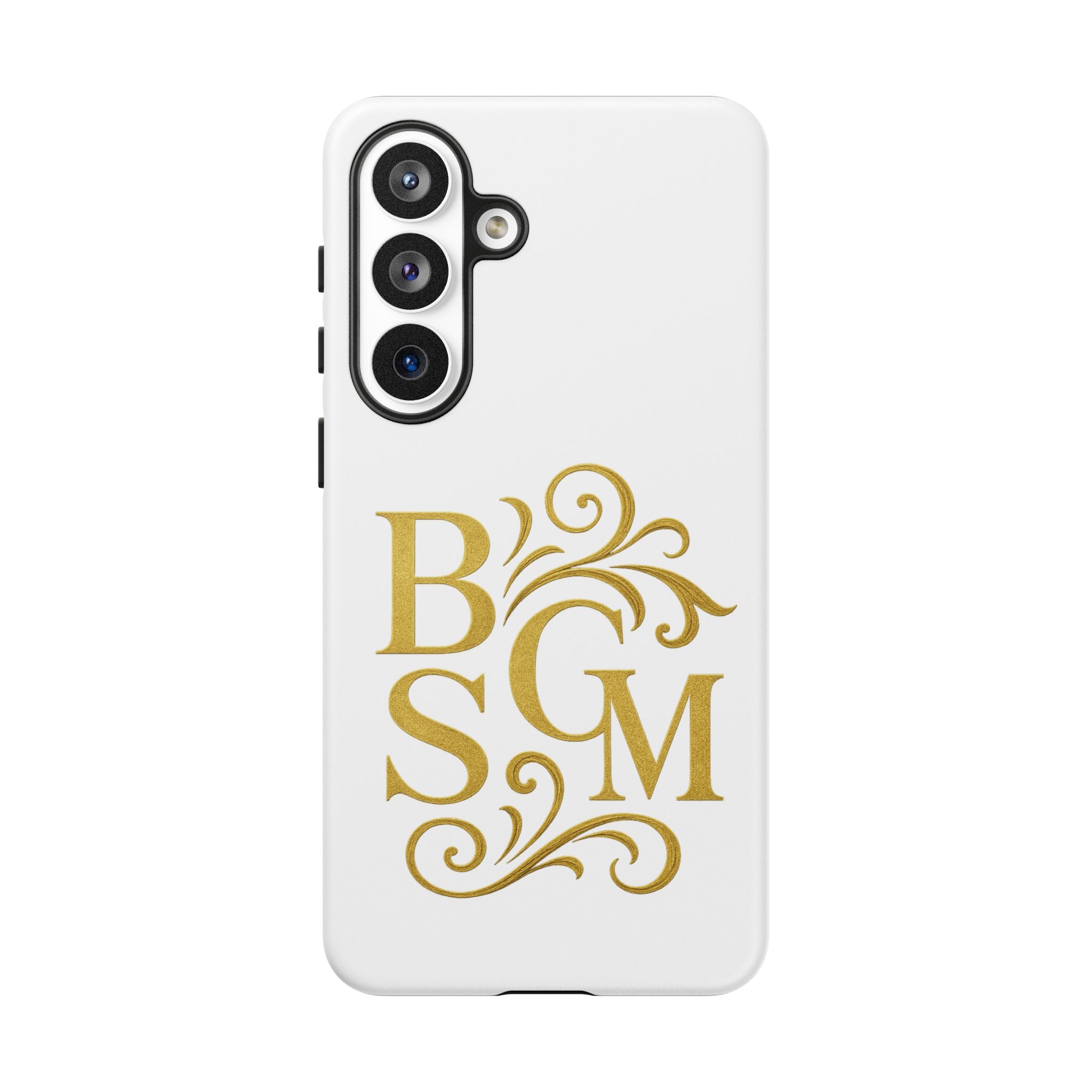 Monogram Tough Case – Elegant Gold B S G M Flourish Phone Case