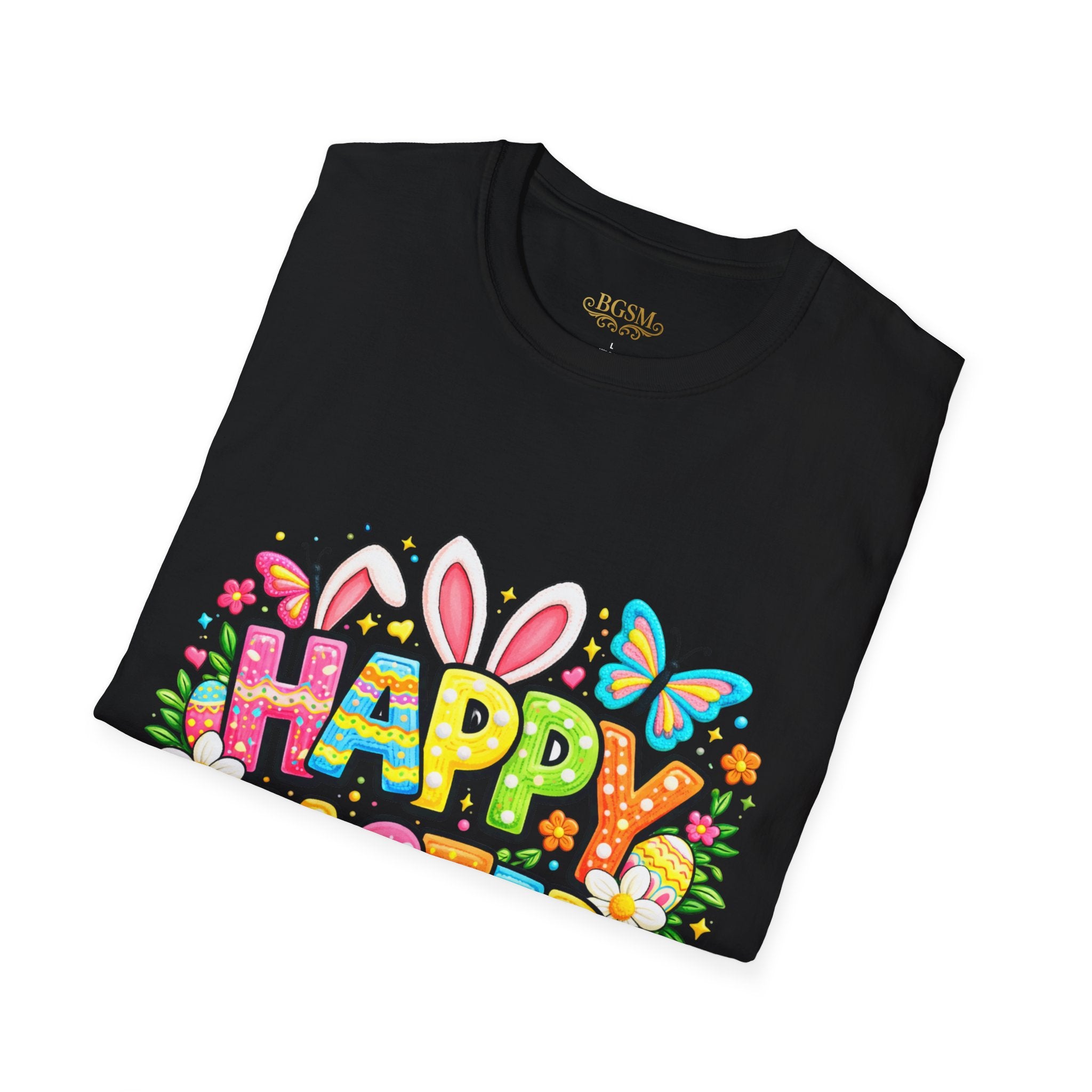 BGSM Easter Bunny Graphic T-Shirt — "Happy Easter" Colorful Holiday Tee