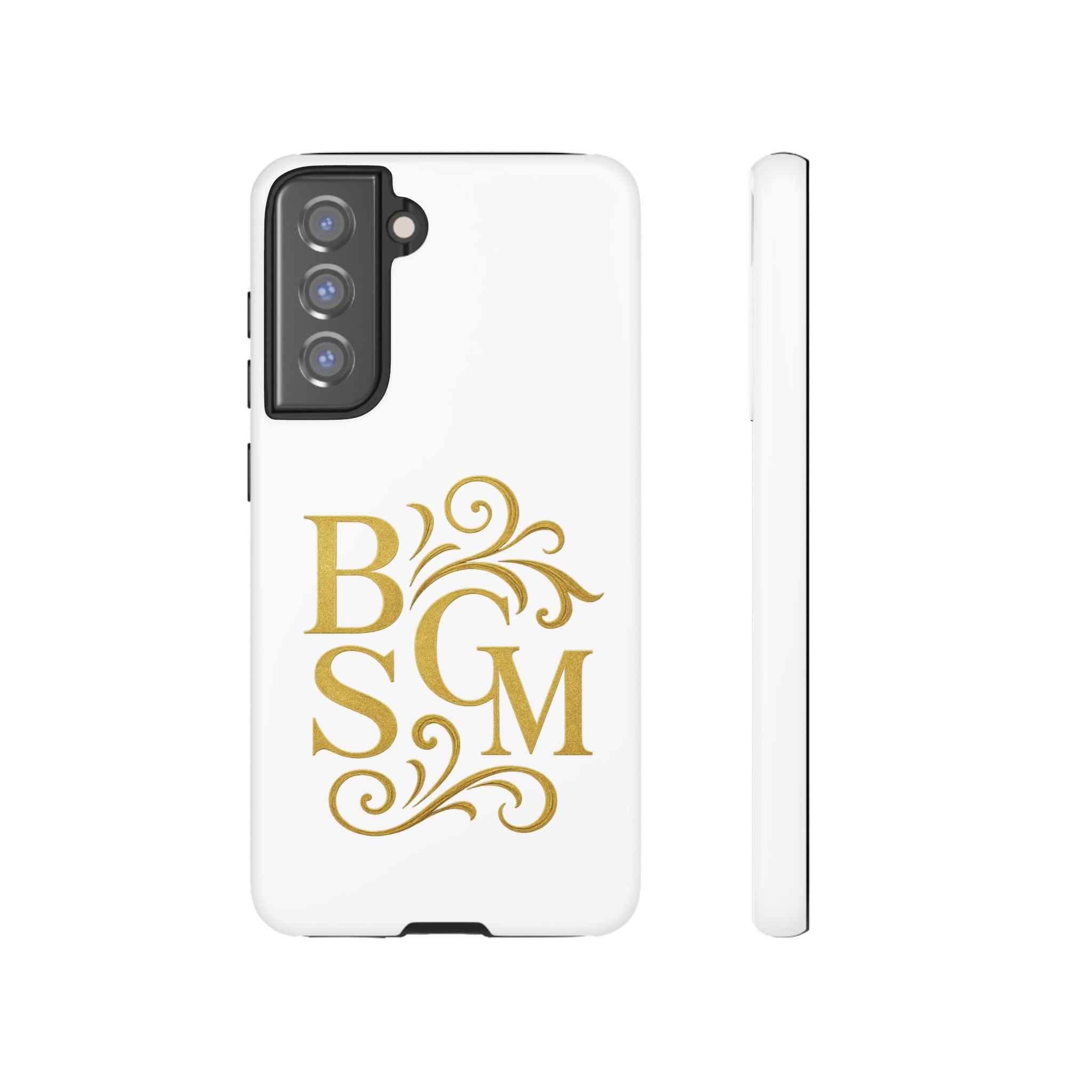 Monogram Tough Case – Elegant Gold B S G M Flourish Phone Case